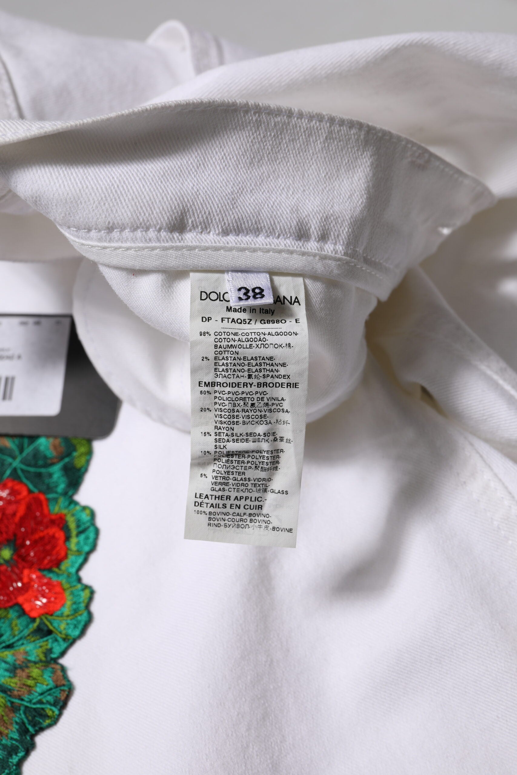 Dolce & Gabbana White Floral Embroidery GIRLY Denim Jeans