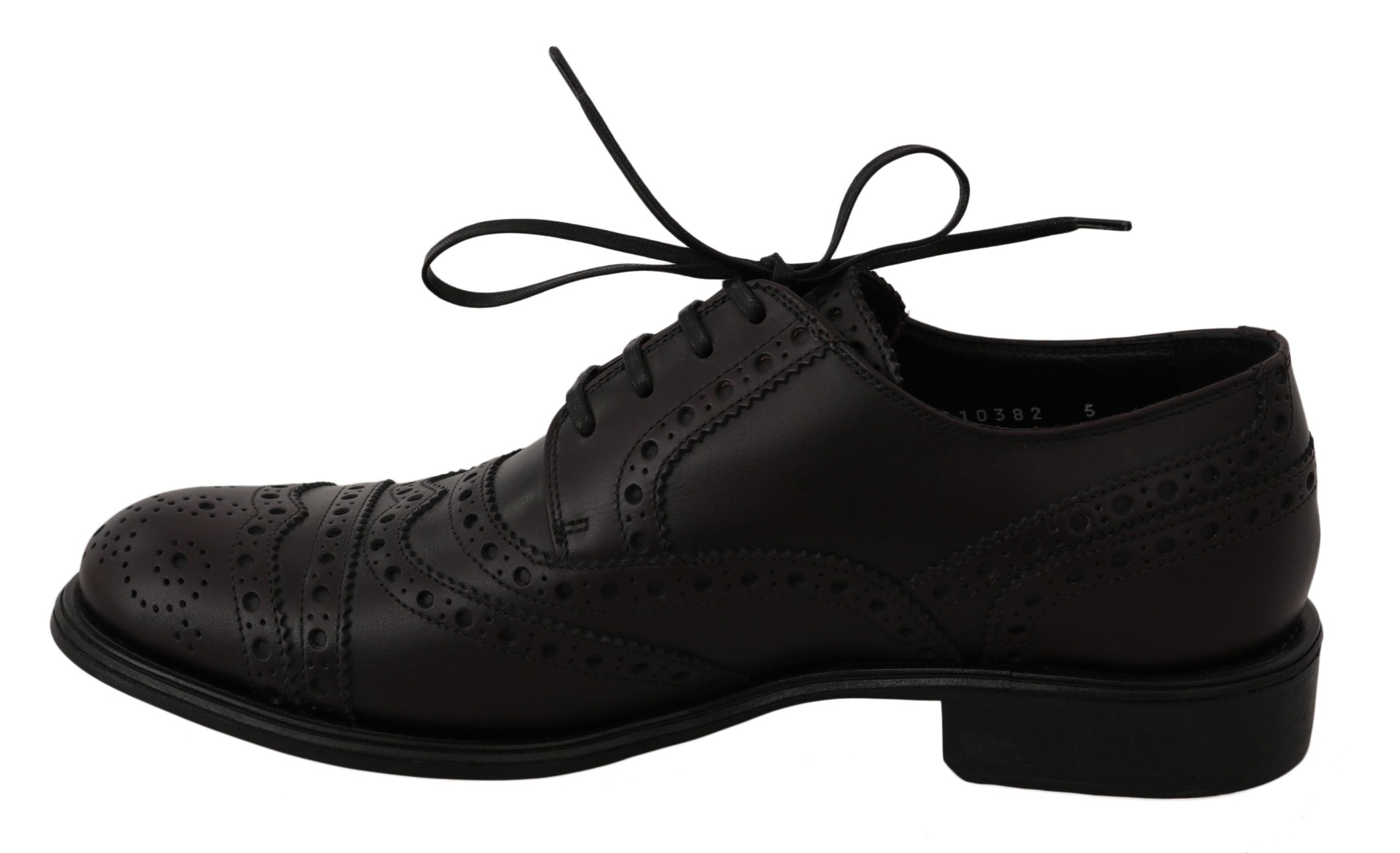 Dolce & Gabbana Black Leather Wingtip Oxford Dress Shoes