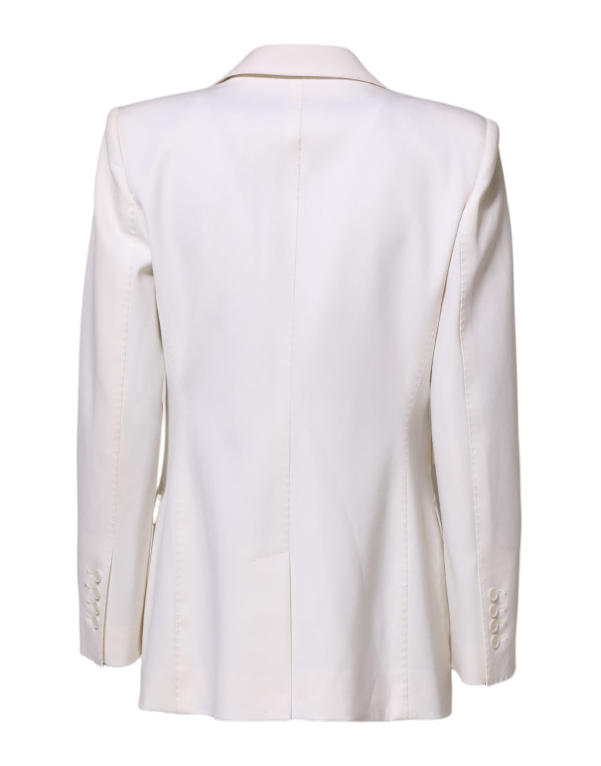 Experience the allure of the Dolce & Gabbana White Wool Single Breasted Coat, crafted from luxurious materials for a timeless statement of elegance and sophistication.