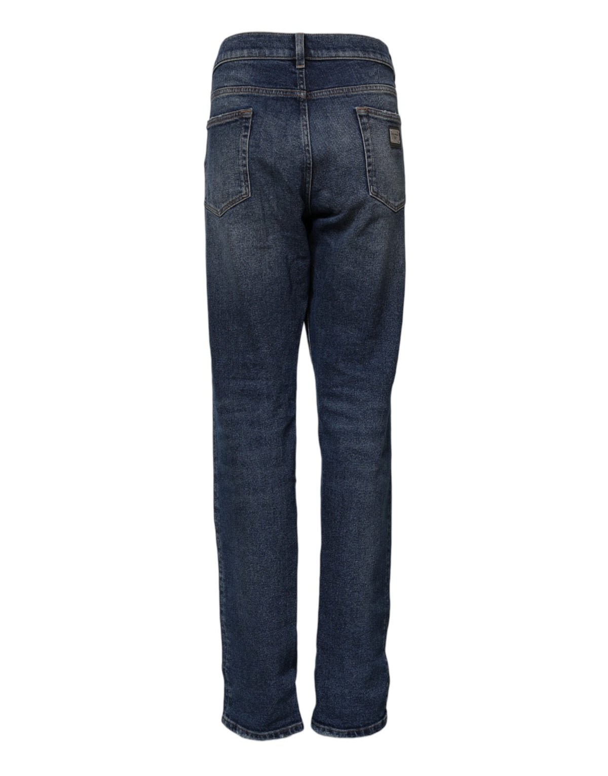Elevate your wardrobe with Dolce & Gabbana Blue Cotton Mid Waisted Straight Denim Jeans, where exquisite Italian craftsmanship meets timeless elegance for any occasion.
