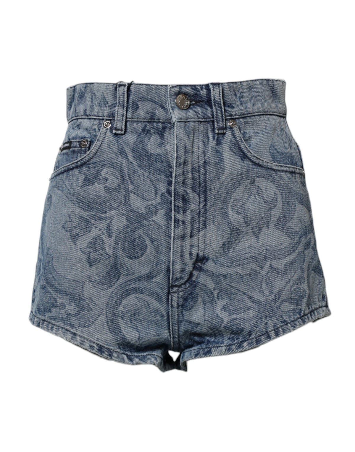 Elevate your summer wardrobe with Dolce & Gabbana's Blue Floral Print Denim Cotton Hot Pants, a luxurious blend of exquisite craftsmanship and sophisticated style.