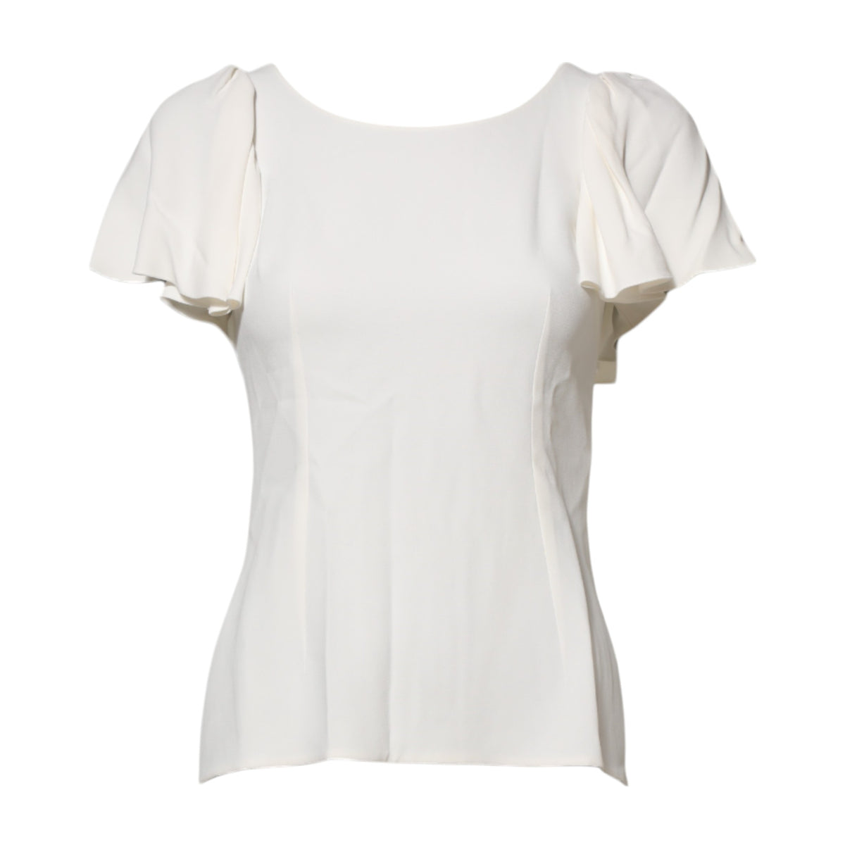 Experience the exquisite Dolce & Gabbana White Round Neck Blouse, a luxurious blend of 51% Viscose, 46% Acetate, and 3% Elastane, embodying timeless elegance and Italian craftsmanship.