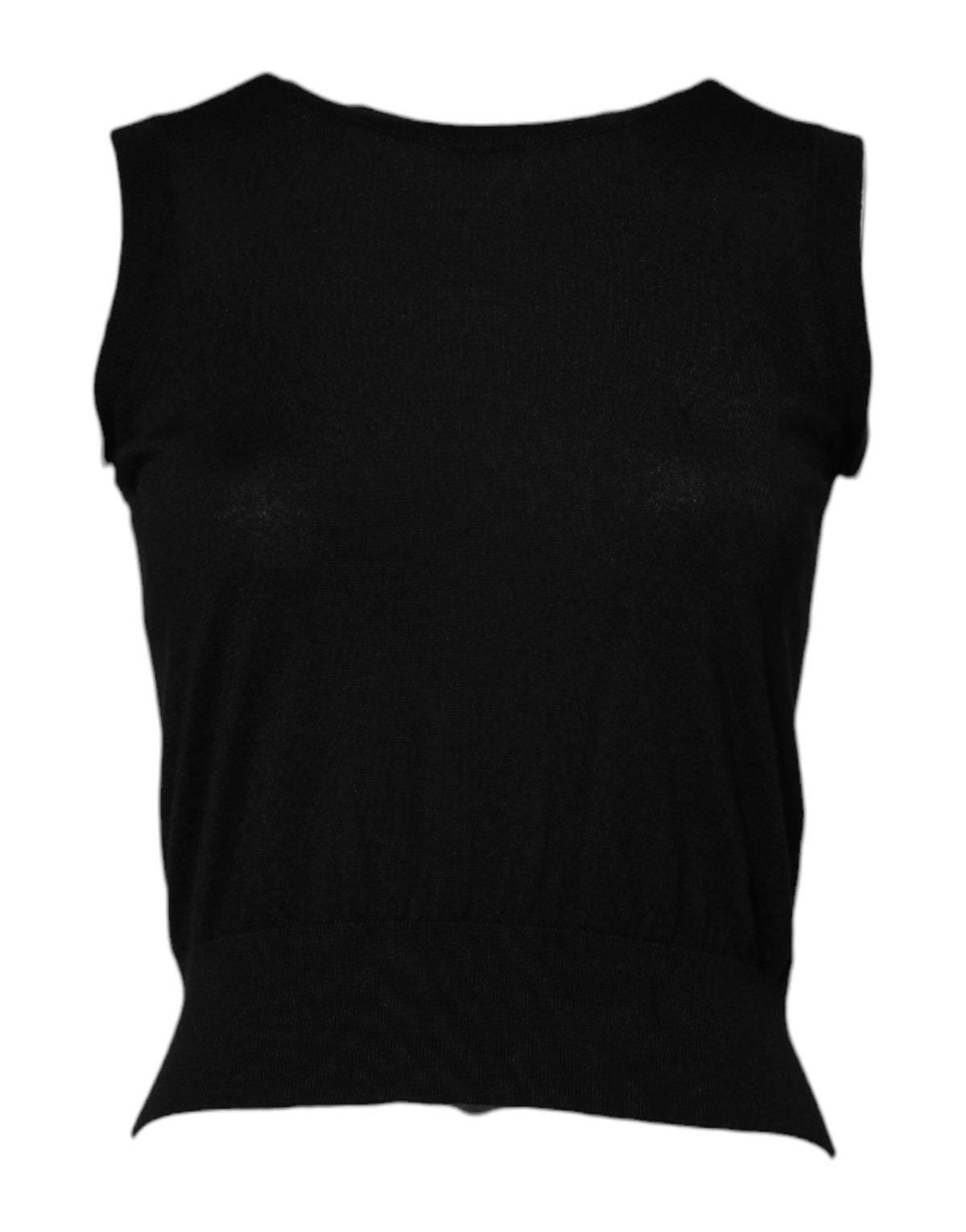 Elevate your wardrobe with the Dolce & Gabbana Black Cashmere Sleeveless Tank, a testament to Italian craftsmanship, where timeless elegance meets luxurious comfort.