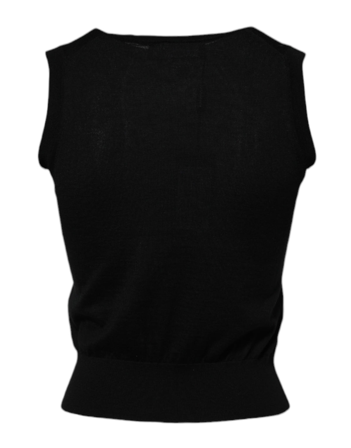 Experience the allure of Dolce & Gabbana's Black Cashmere Sleeveless Tank, a testament to Italian craftsmanship that embodies timeless elegance and luxurious comfort.