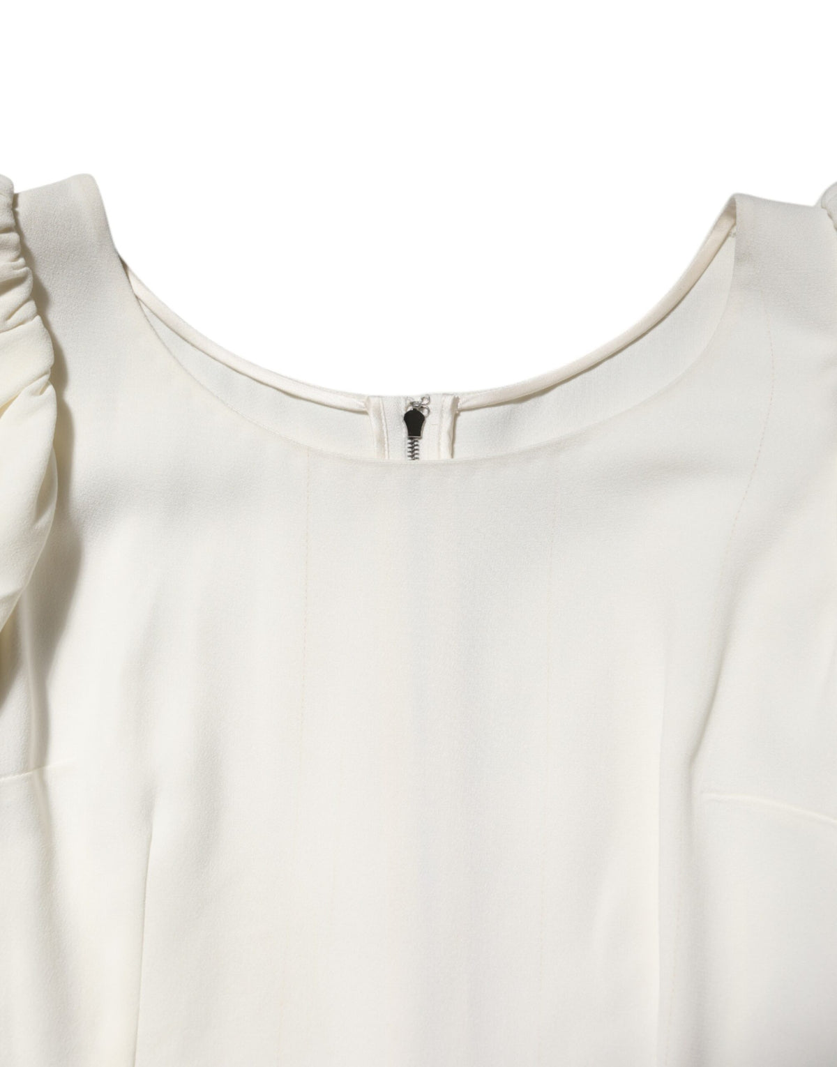 Elevate your wardrobe with the Dolce & Gabbana White Round Neck Blouse, a masterpiece of Italian craftsmanship in a luxurious blend of viscose and acetate, perfect for any elegant occasion.