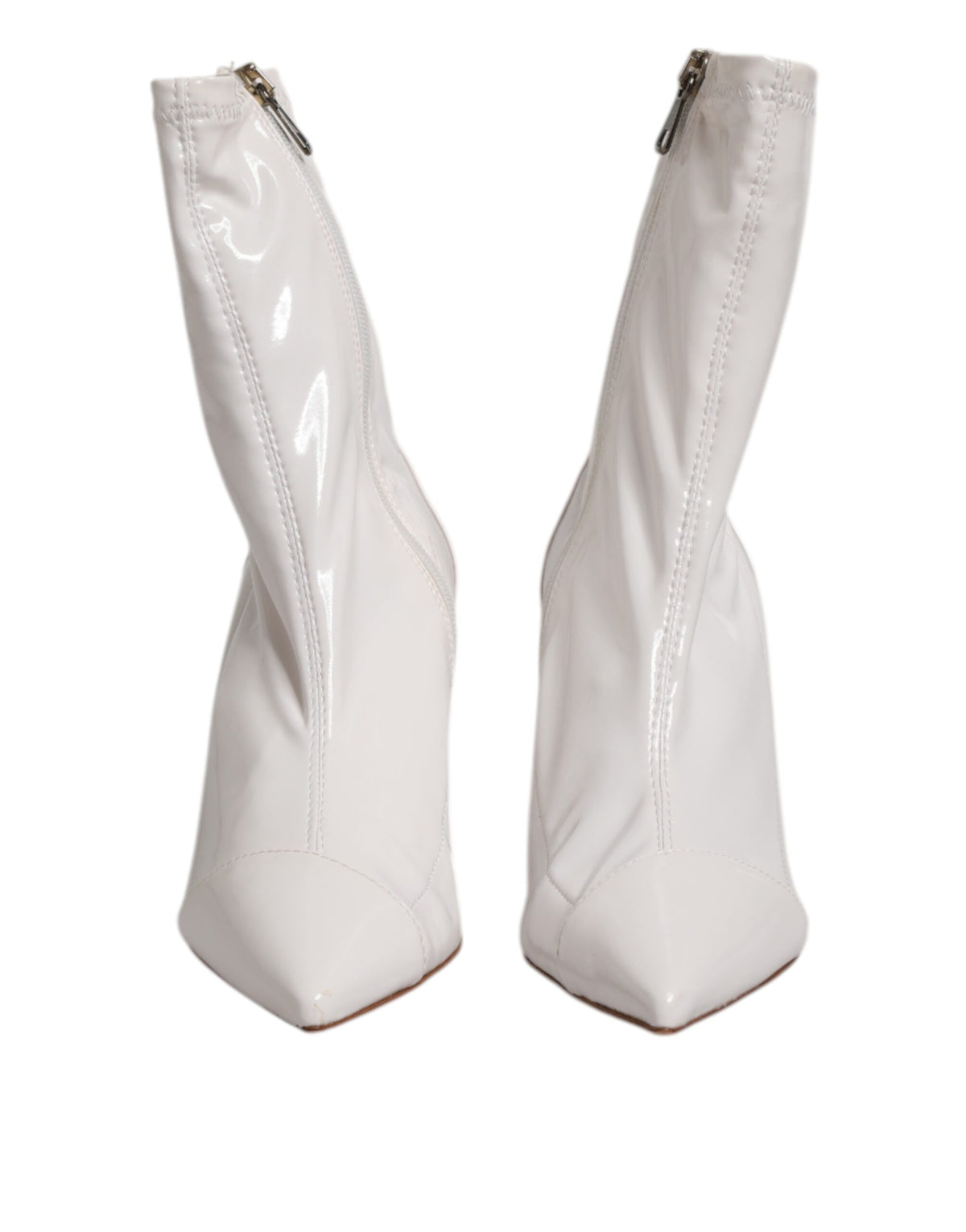 Step into the realm of elegance with Elisabetta Franchi's white stiletto mid-calf boots, a luxurious blend of Italian craftsmanship and timeless allure, perfect for the discerning fashionista.