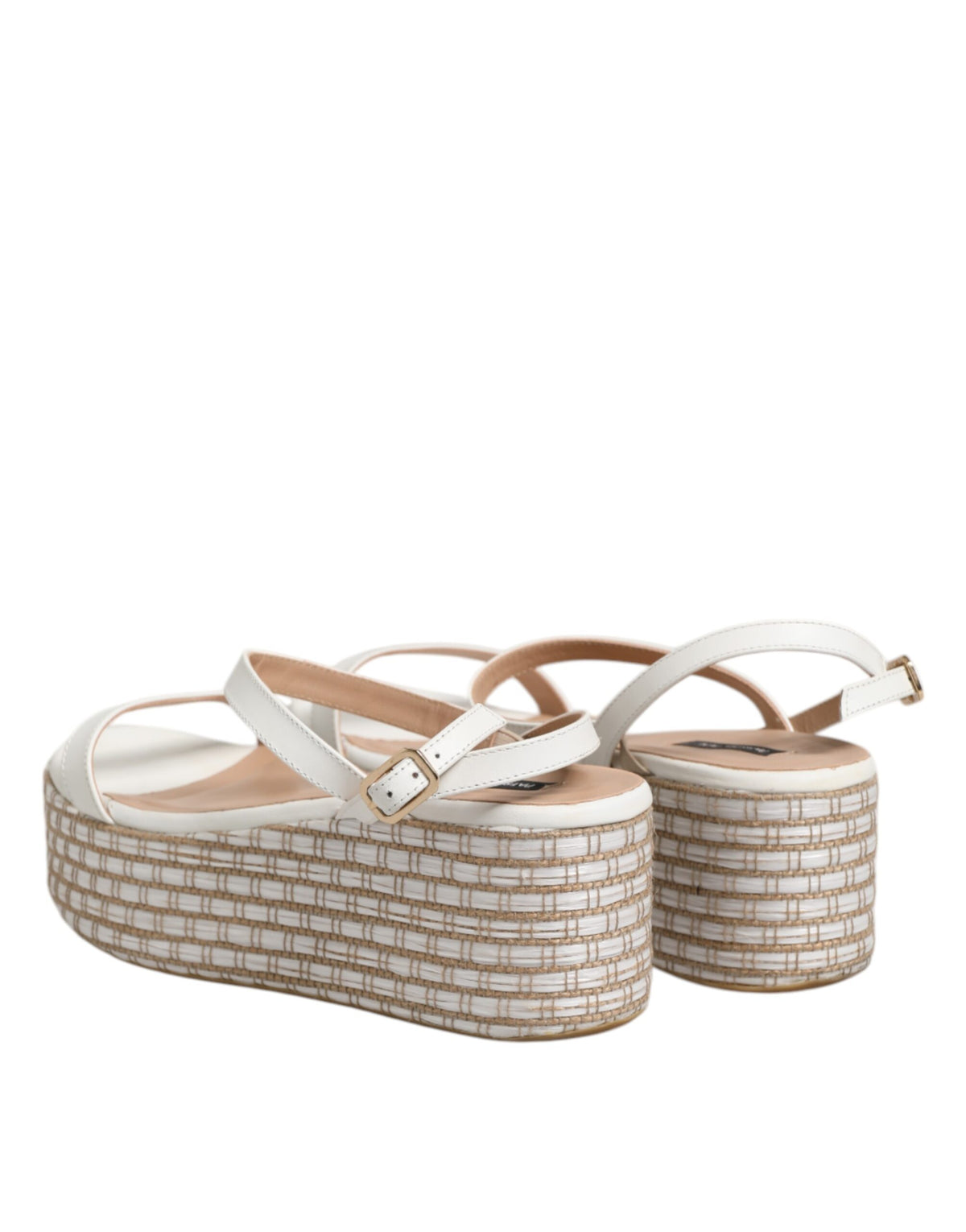 Indulge in the artisanal luxury of Patrizia Pepe's White Espadrilles Ankle Strap Sandals, where exquisite leather craftsmanship meets timeless elegance for the discerning individual.