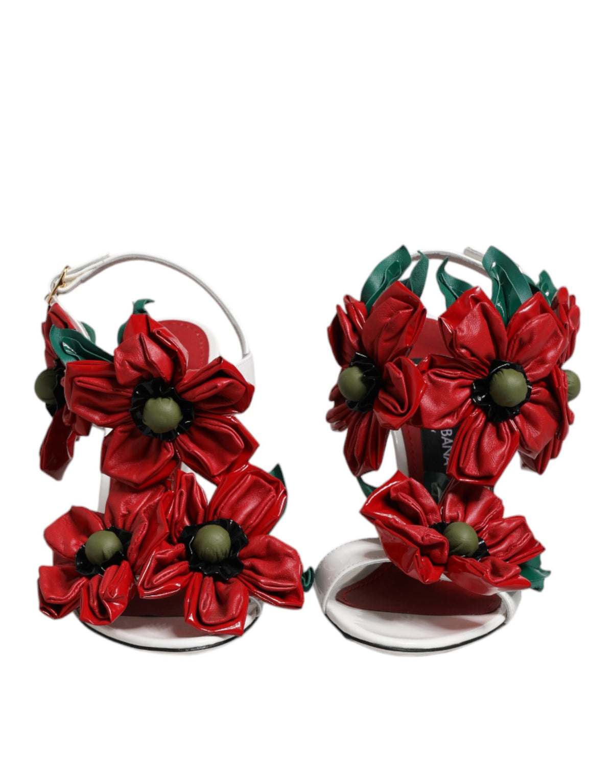 Elevate your style with Dolce & Gabbana's White Leather Floral Detailing Sandals, where exquisite craftsmanship meets timeless elegance, perfect for the discerning modern individual.