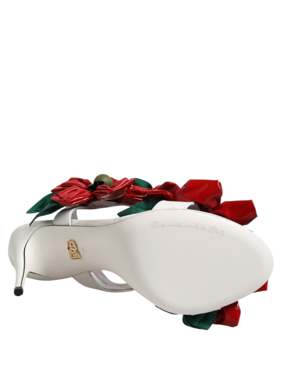 Indulge in the exquisite Dolce & Gabbana White Leather Floral Detailing Sandals, where luxurious craftsmanship meets timeless elegance, perfect for the discerning modern connoisseur.