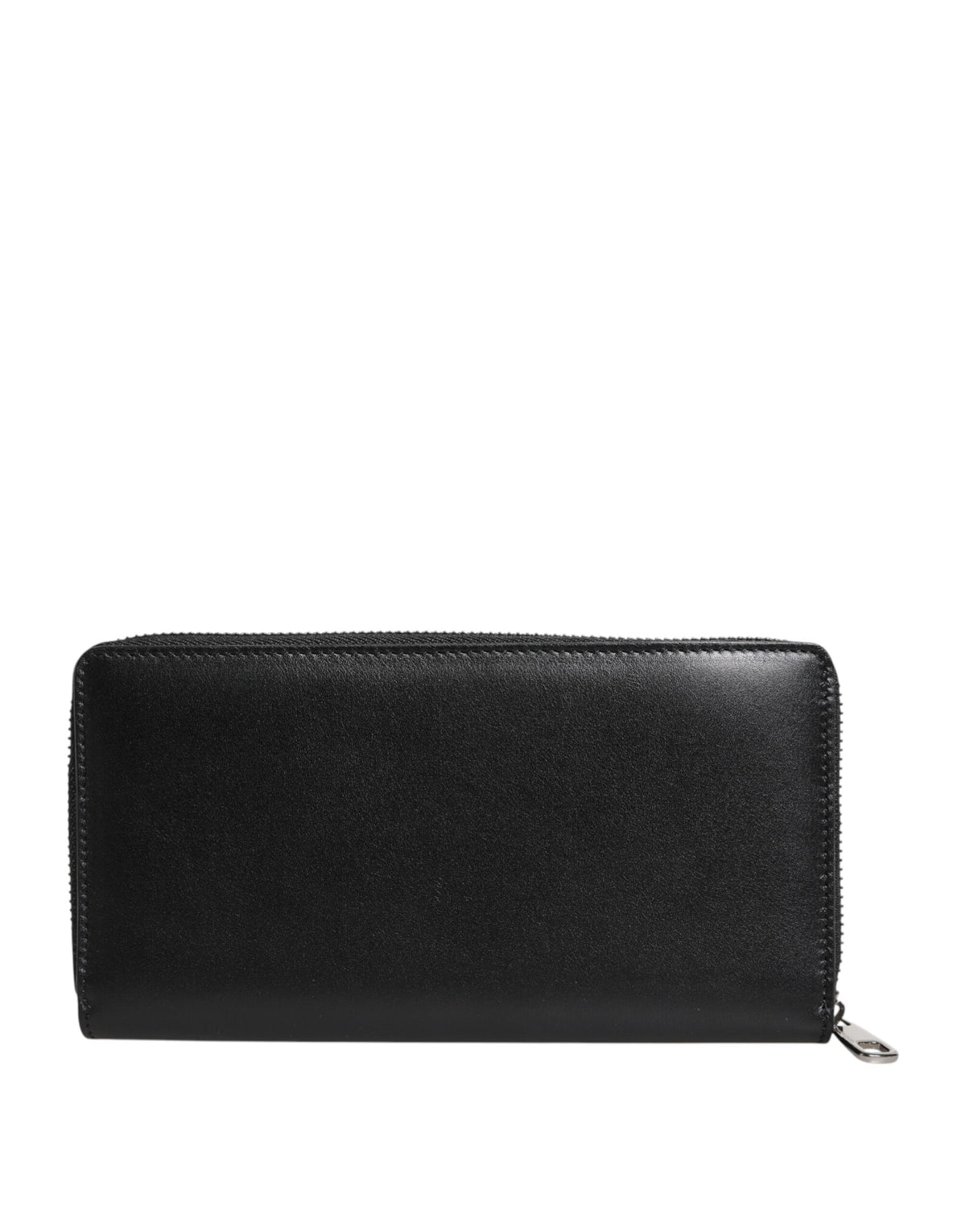 Dolce & Gabbana Black Leather Zip Around Continental Wallet