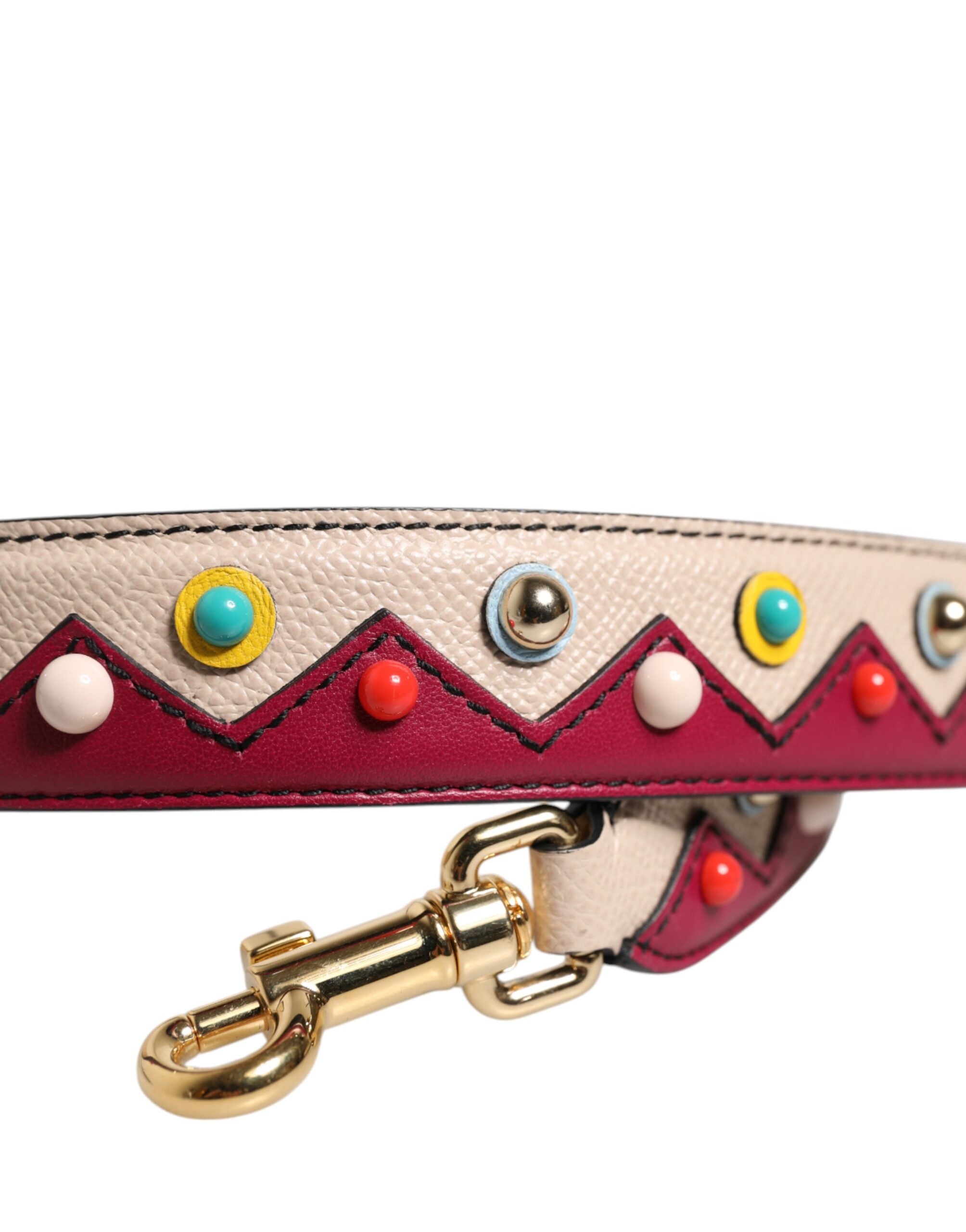 Elevate your style with the Dolce & Gabbana Beige Red Leather Handbag Accessory Shoulder Strap, a masterpiece of Italian craftsmanship that embodies luxury and sophistication.