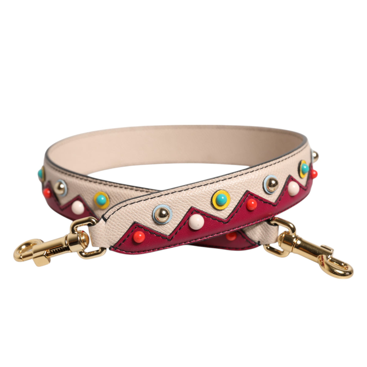 Elevate your style with the Dolce & Gabbana Beige Red Leather Handbag Accessory Shoulder Strap, a masterpiece of Italian craftsmanship that embodies luxury and elegance.