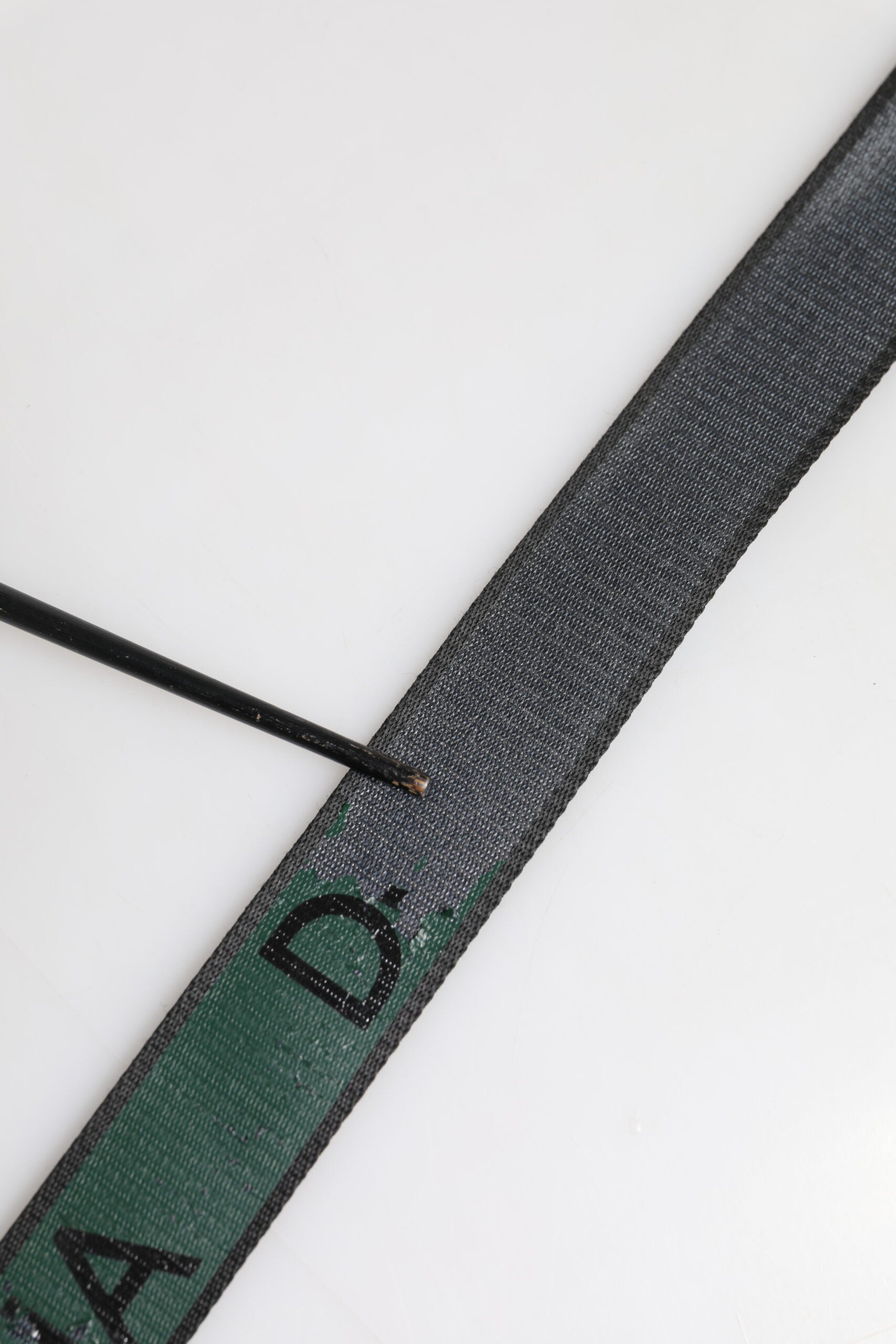 Dolce & Gabbana Green Black Polyester DG Logo Buckle Belt