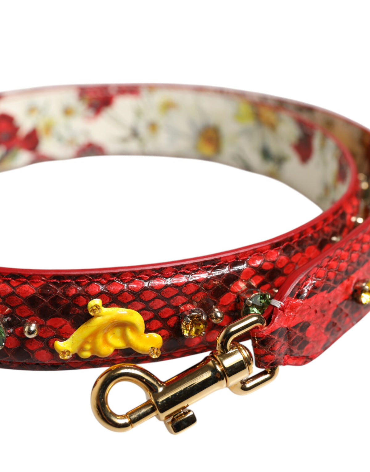 Elevate your style with the Dolce & Gabbana Multicolor Embellished Handbag Accessory Shoulder Strap, crafted from luxurious python leather in Italy, embodying exquisite craftsmanship and timeless allure.