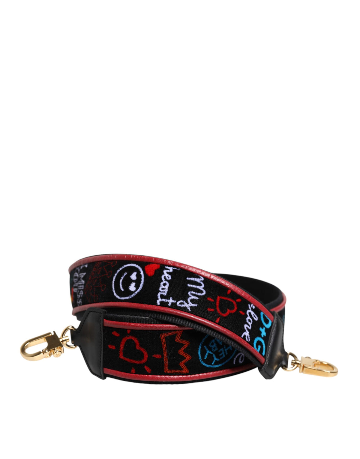 Elevate your style with the Dolce & Gabbana Black Cotton Printed Shoulder Strap, a luxurious blend of exquisite craftsmanship and vibrant design, perfect for the discerning individual.