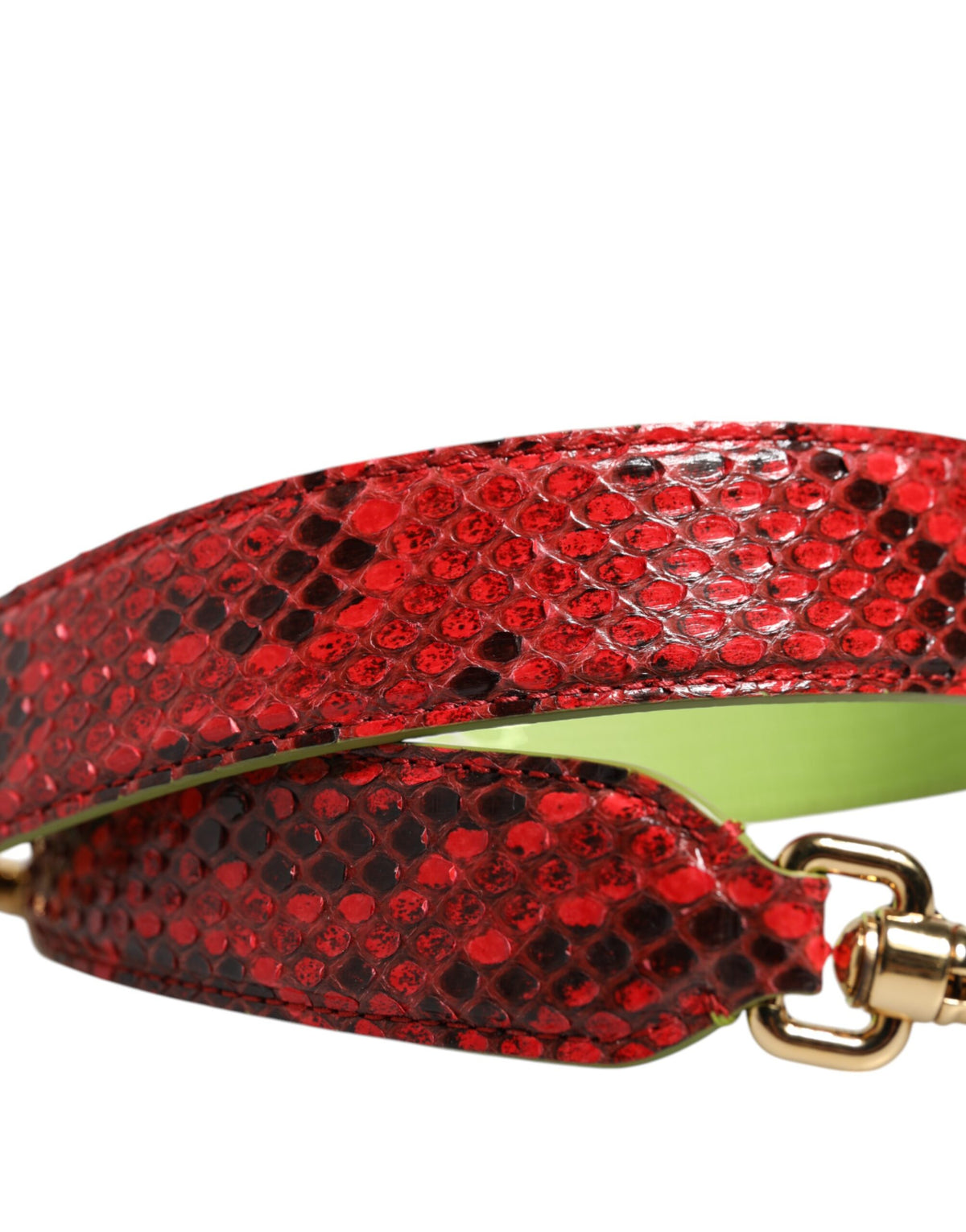 Elevate your style with the Dolce & Gabbana Red Exotic Leather Handbag Accessory Shoulder Strap, a luxurious blend of python and calf leather that embodies sophistication and timeless elegance.