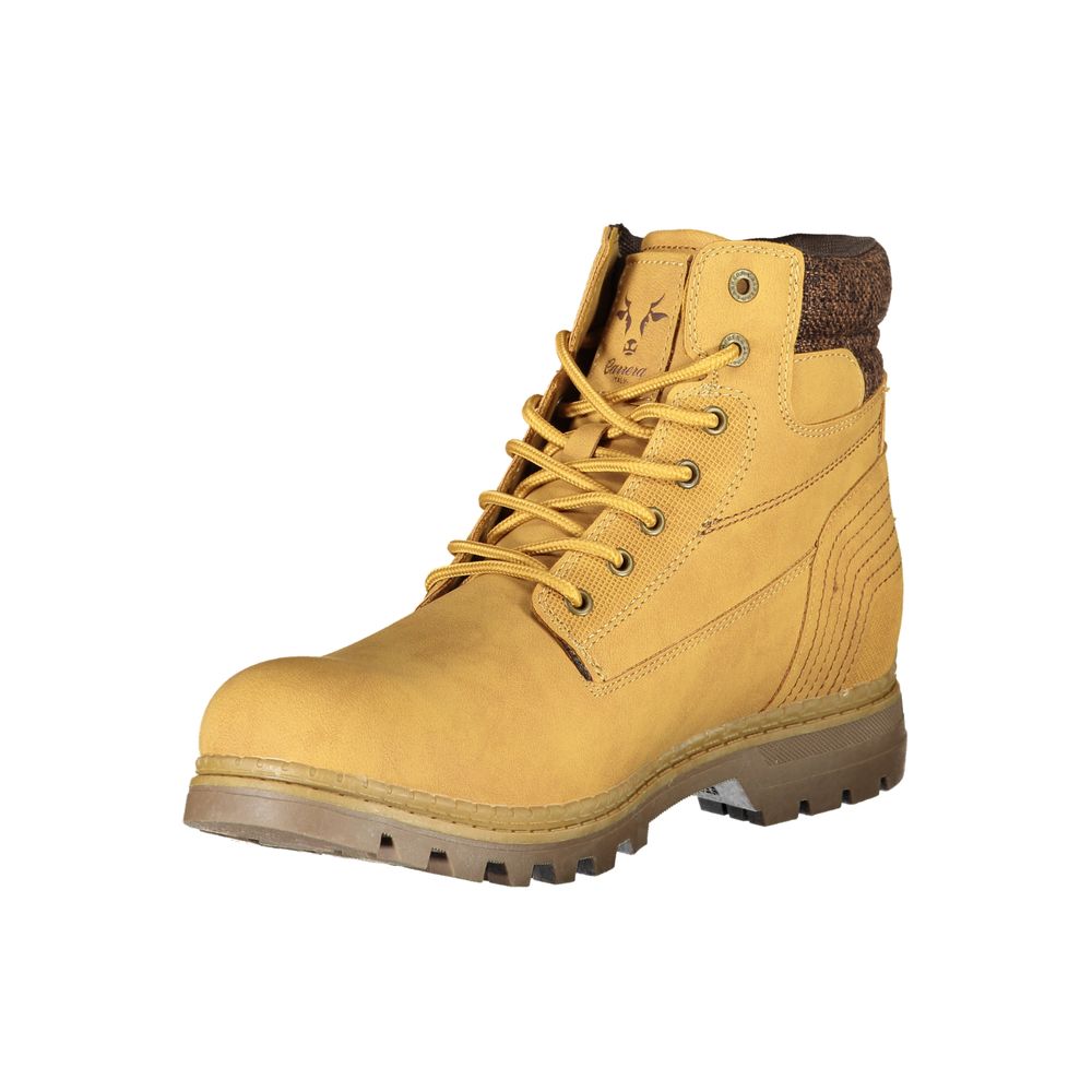 Carrera Giallo Poliestere Luxury Lace-Up Boots | Artisanal Elegance