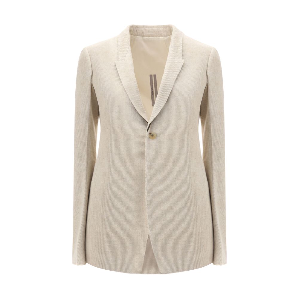Rick Owens beige cotton blazer front view