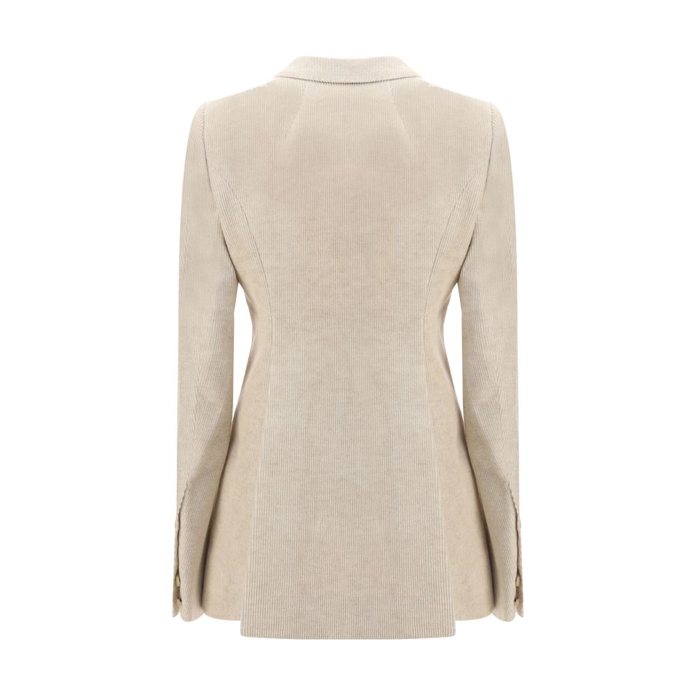 Rick Owens luxury beige tailored blazer back angle