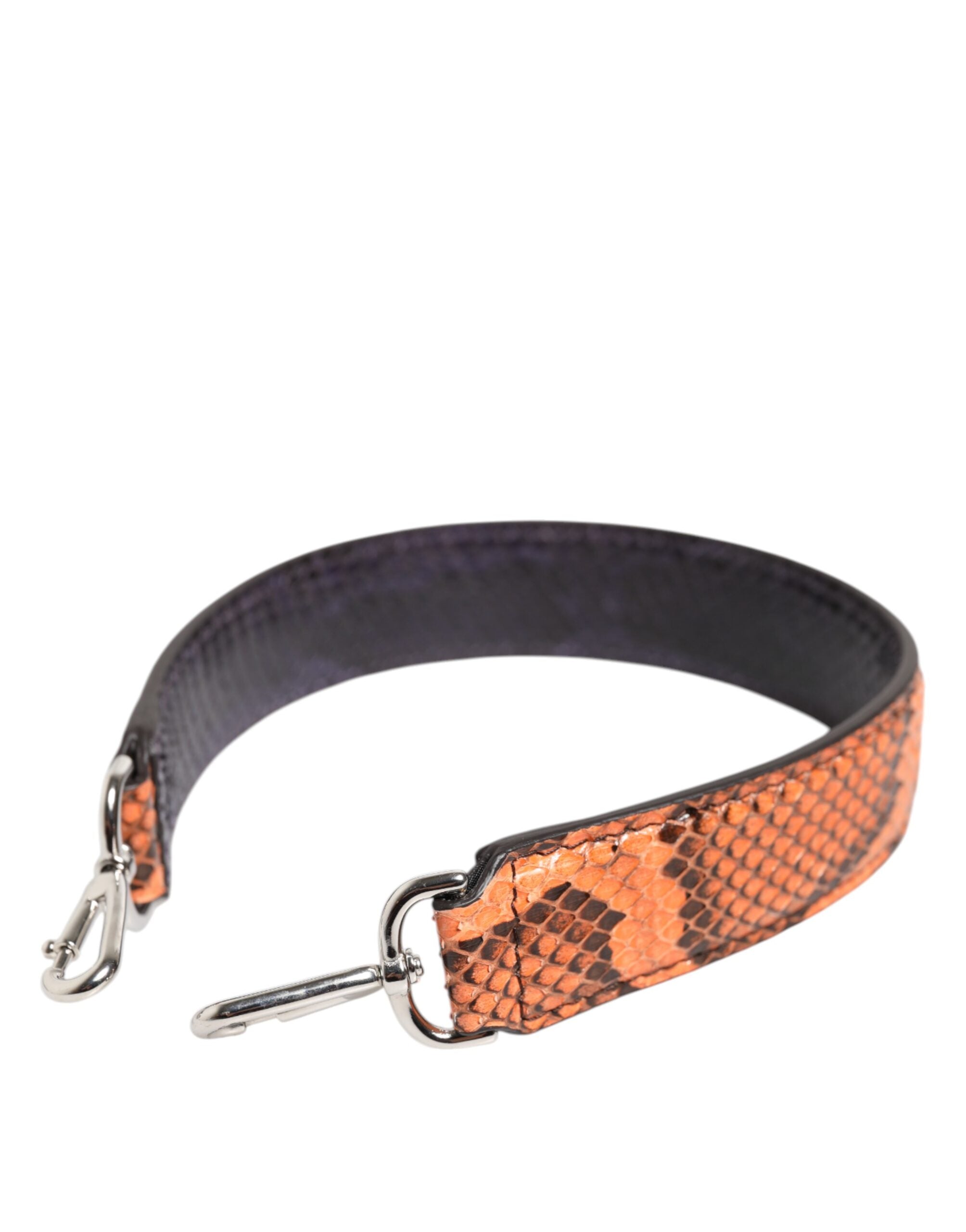 Elevate your style with the Dolce & Gabbana Orange Exotic Leather Bag Shoulder Strap, a luxurious python leather accessory that embodies sophistication and allure.