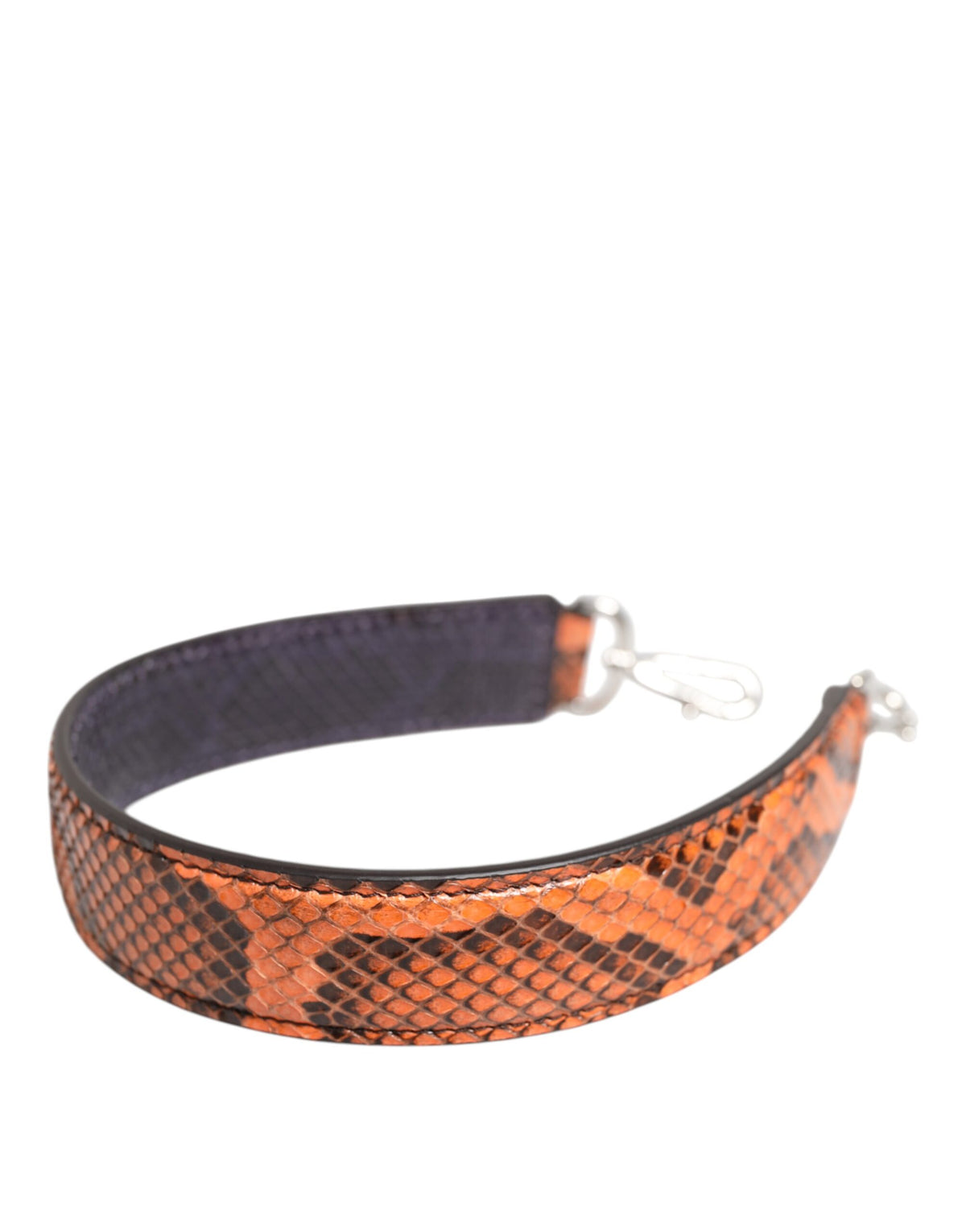 Elevate your style with the Dolce & Gabbana Orange Exotic Leather Bag Shoulder Strap, a stunning python leather accessory that embodies luxury and sophistication.