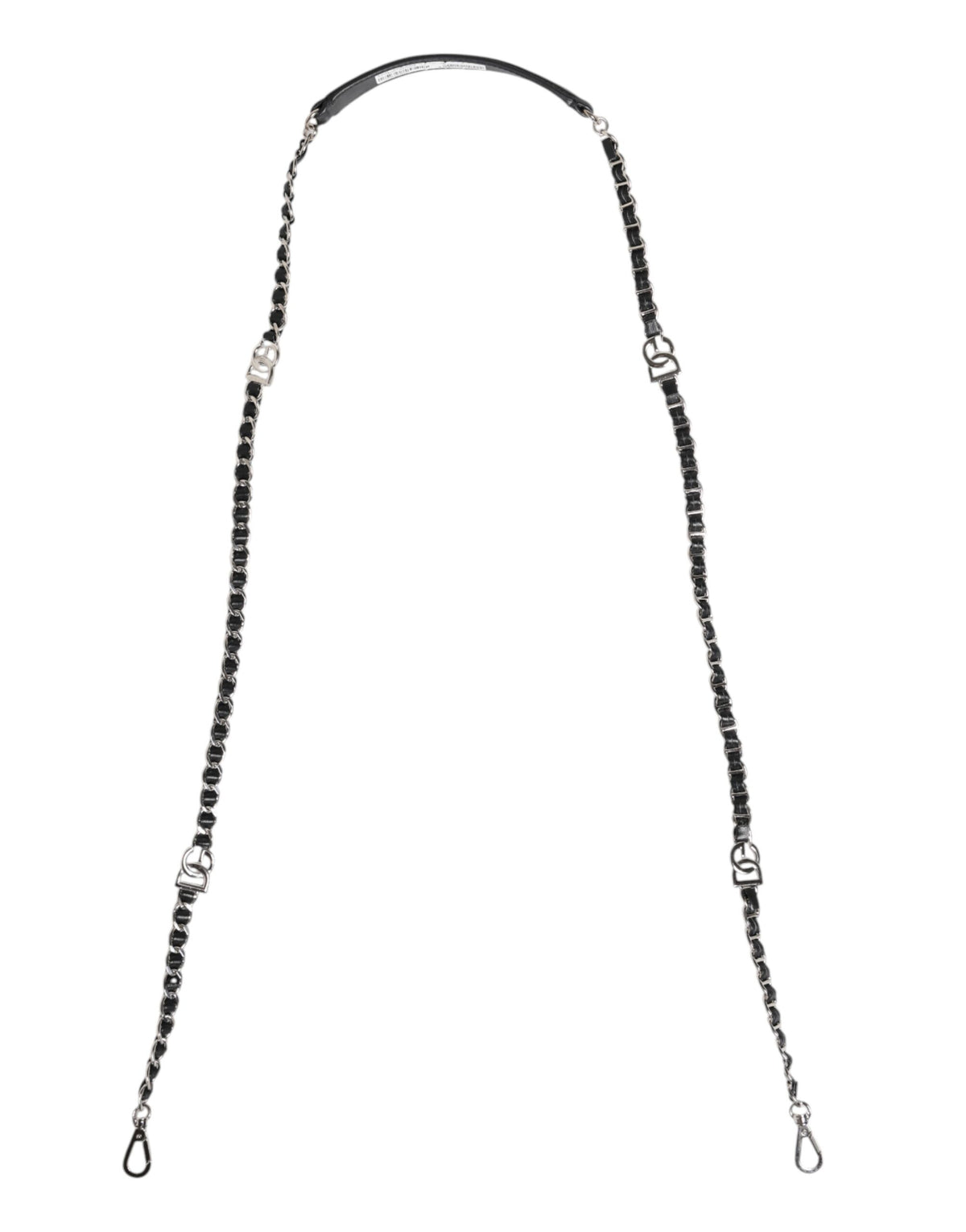 Elevate your style with the Dolce & Gabbana Black Leather DG Logo Chain Bag Shoulder Strap, a masterpiece of Italian craftsmanship that embodies timeless elegance and luxurious allure.