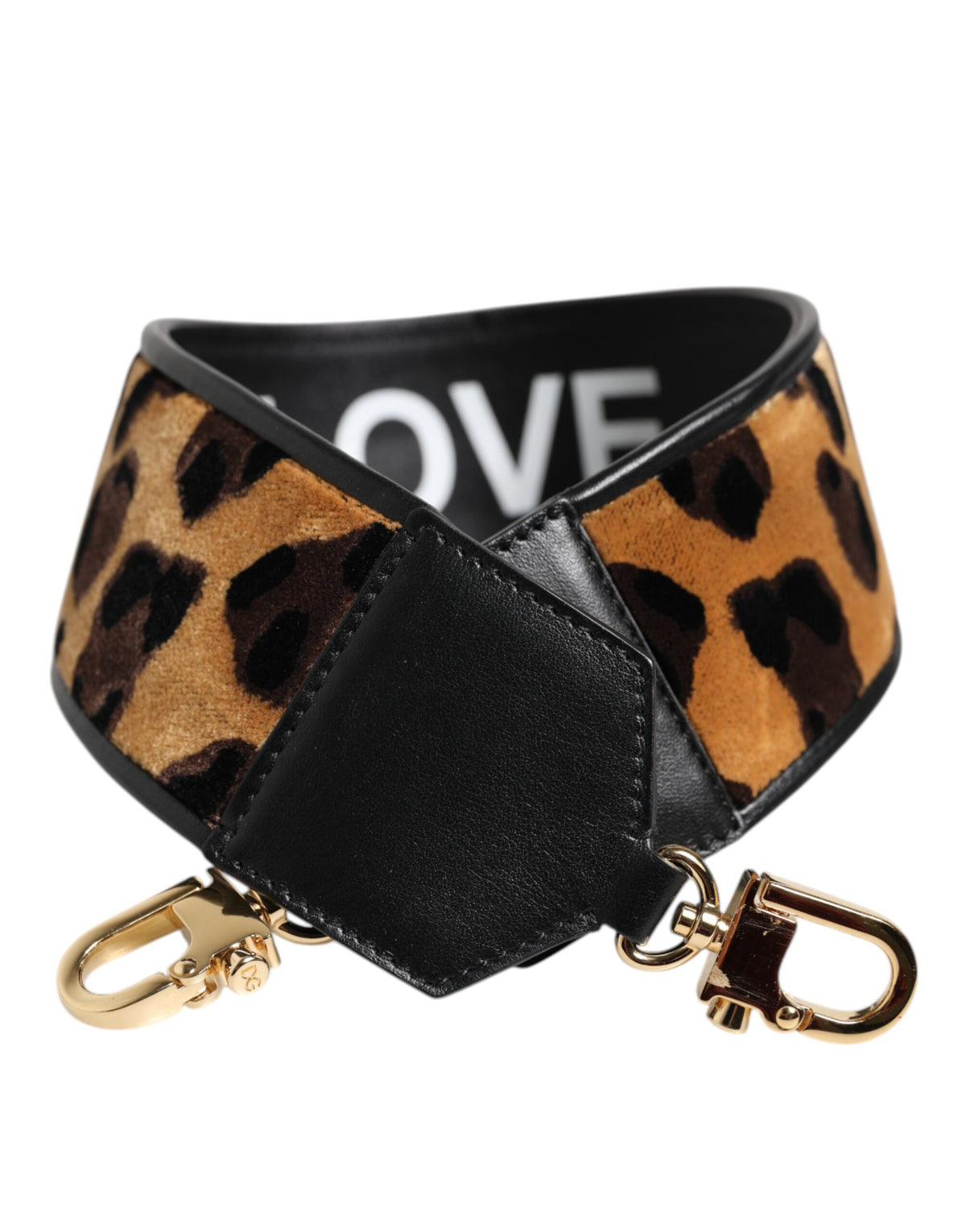 Elevate your style with the Dolce & Gabbana Black Leopard Print Reversible Bag Shoulder Strap, a luxurious blend of exquisite craftsmanship and bold design, perfect for the discerning individual.