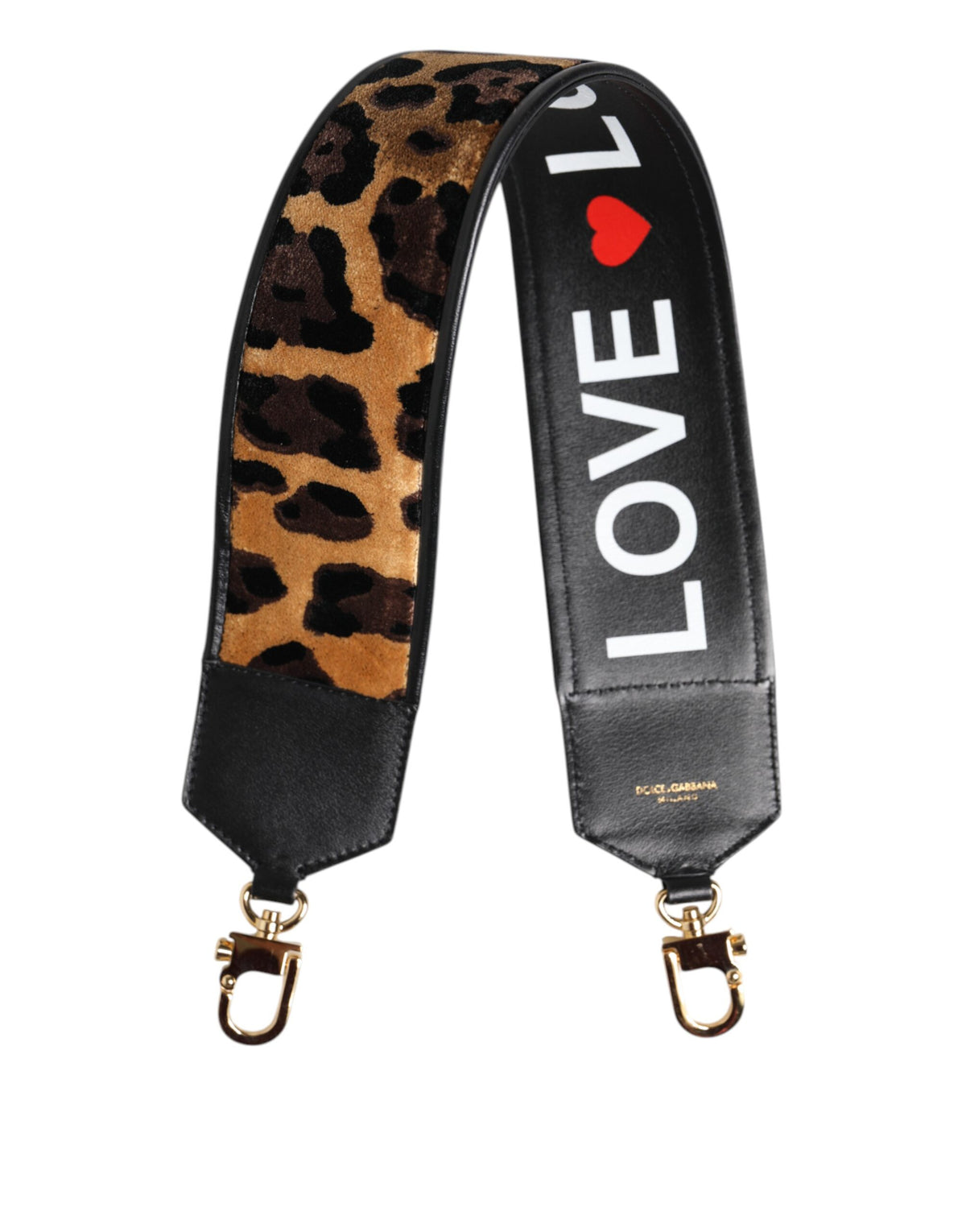Elevate your style with the Dolce & Gabbana Black Leopard Print Reversible Bag Shoulder Strap, a luxurious blend of exquisite craftsmanship and bold design, perfect for the discerning individual.