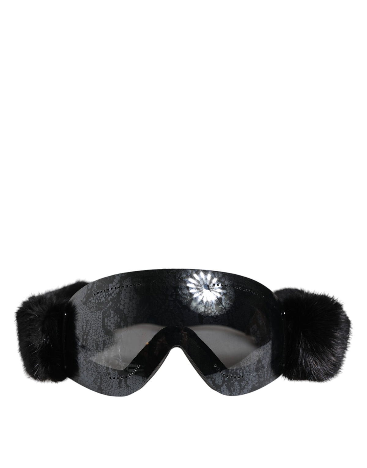 Indulge in the exquisite Dolce & Gabbana Black Bi0759 Lace Mirrored Ski Goggles, where Italian craftsmanship meets luxurious design, elevating your winter elegance.