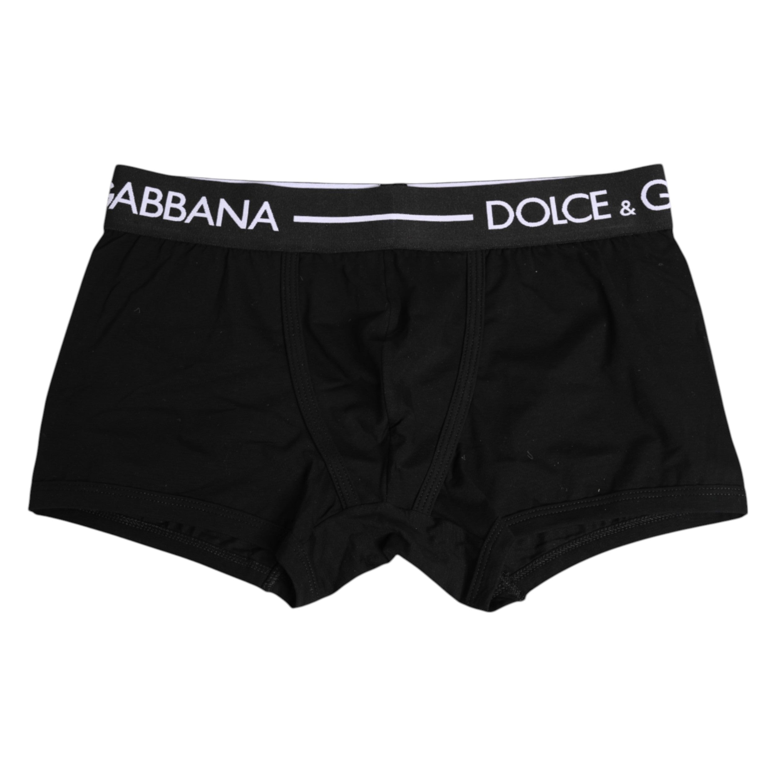 Dolce & Gabbana Black Cotton Stretch Regular Boxer Underwear