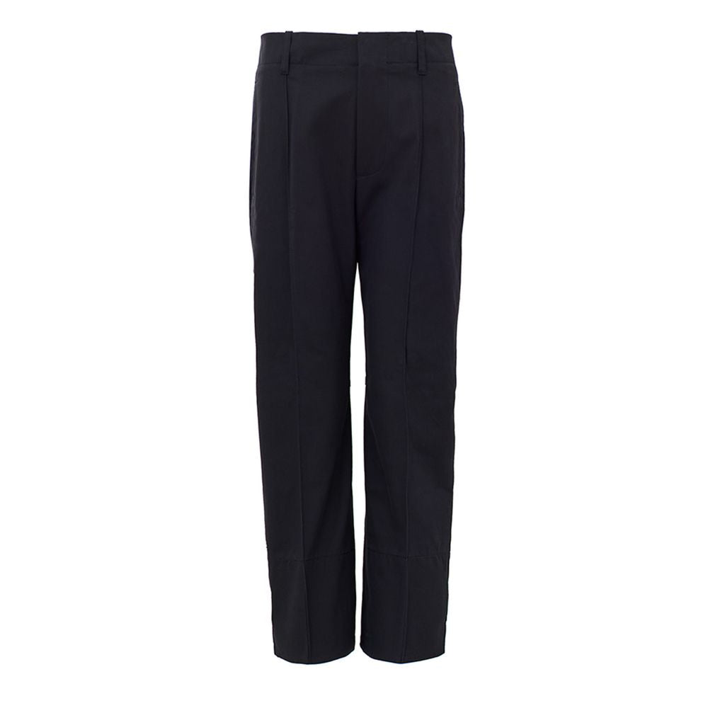 Bottega Veneta Navy Blue Cotton Pant – Designer Tailored Luxury