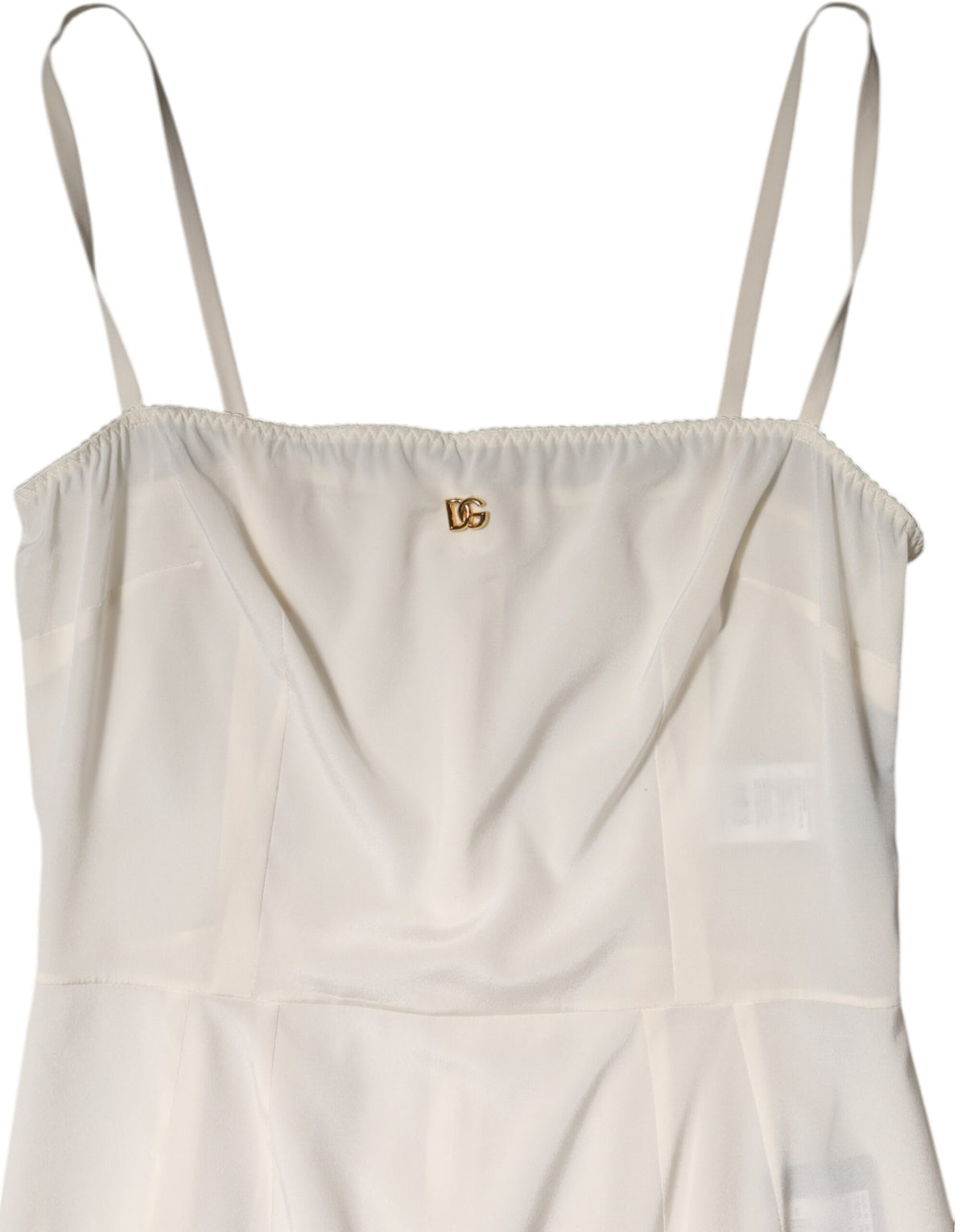Indulge in the exquisite Dolce & Gabbana White Full Slip Silk Dress, a masterpiece of luxurious silk and cotton, perfect for elevating your evening allure.