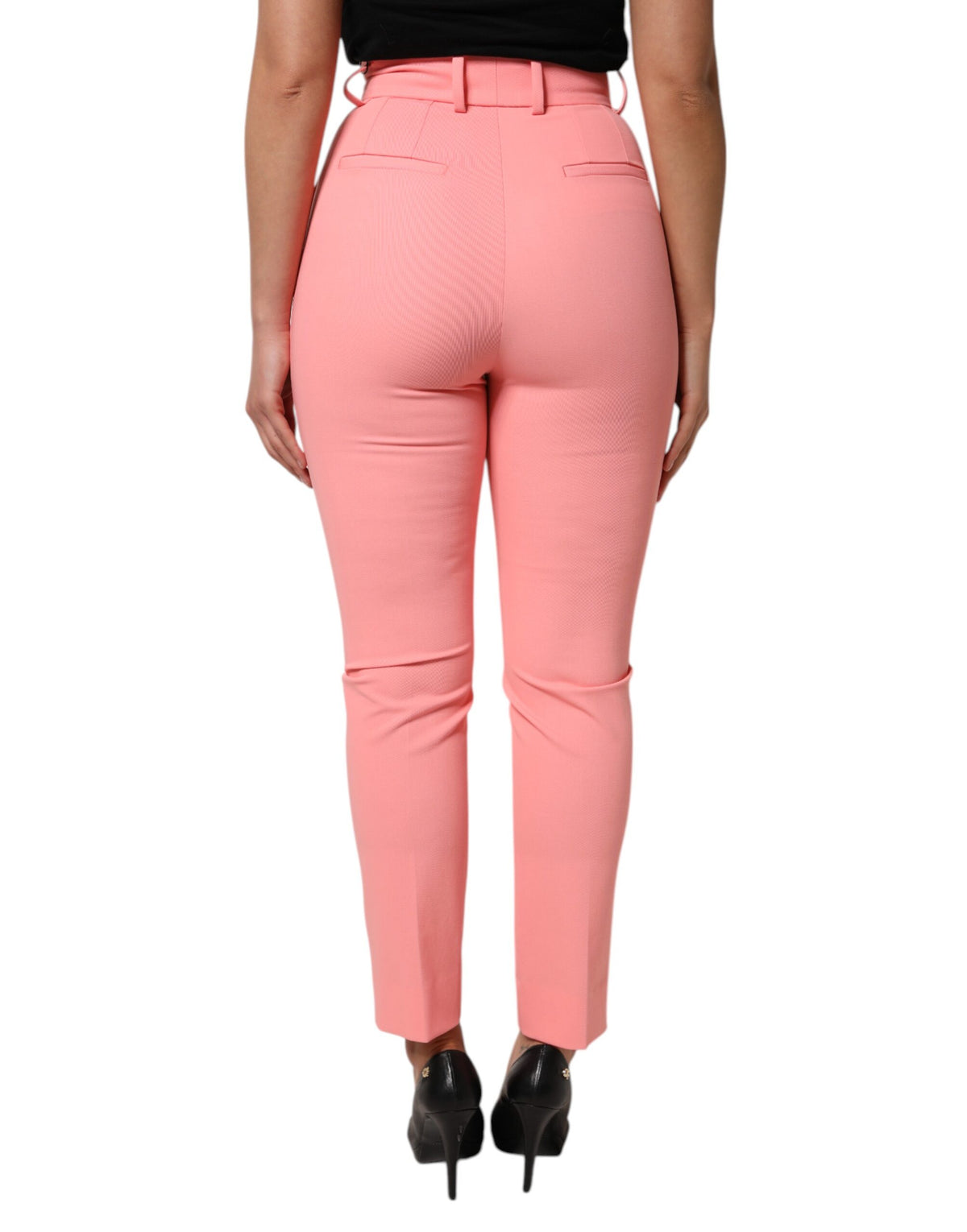 Elevate your wardrobe with Dolce & Gabbana's Pink High Waist Dress Tapered Pants, a luxurious blend of exquisite craftsmanship and modern sophistication.