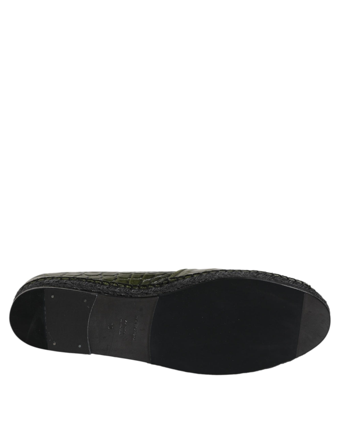 Experience the allure of Dolce & Gabbana Green Exotic Leather Espadrilles, crafted from sumptuous crocodile leather, embodying luxury and sophistication for the discerning individual.