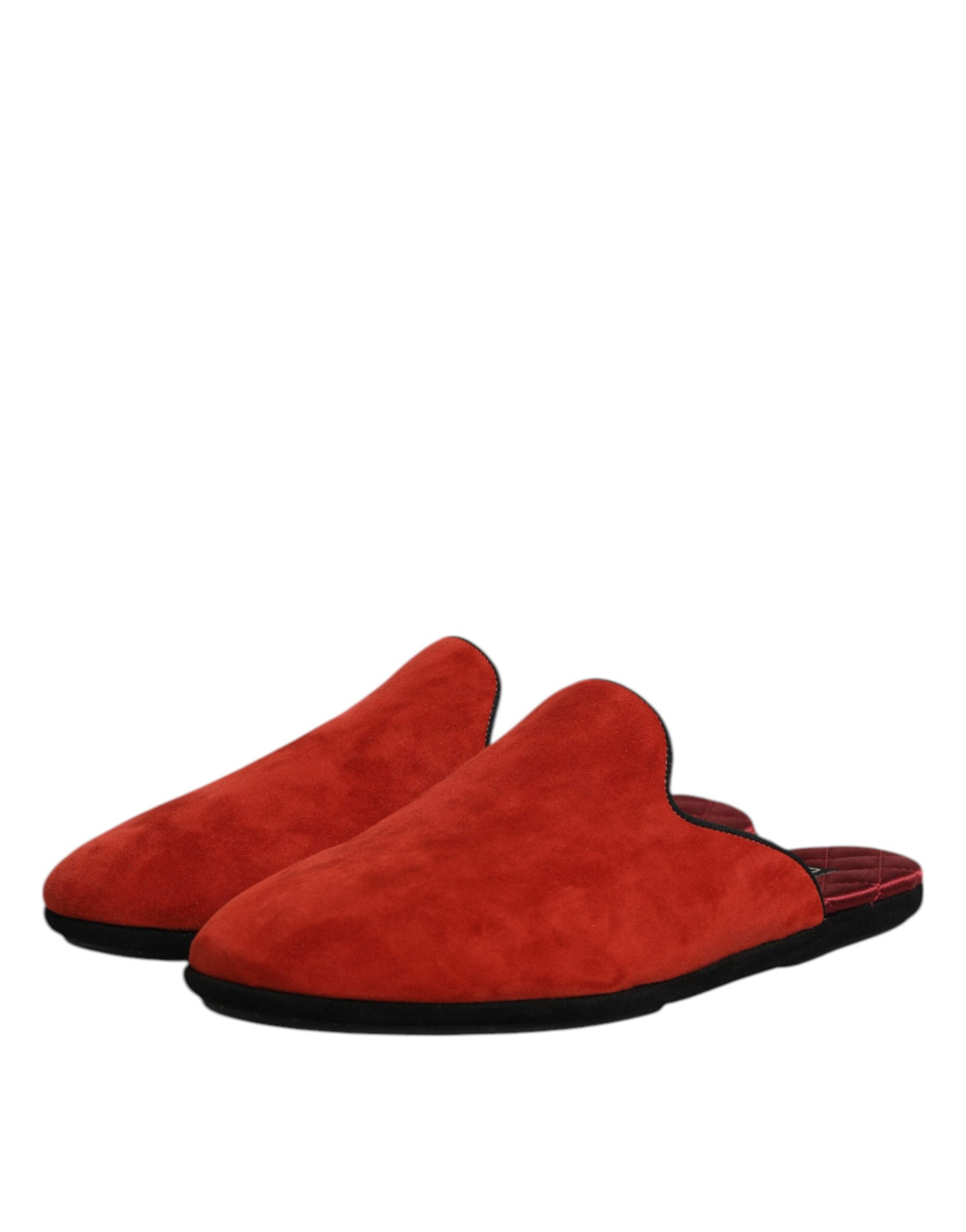 Experience the allure of Dolce & Gabbana Orange Suede Slides, crafted from 100% Capra leather, embodying exquisite Italian artistry and luxurious comfort for every occasion.
