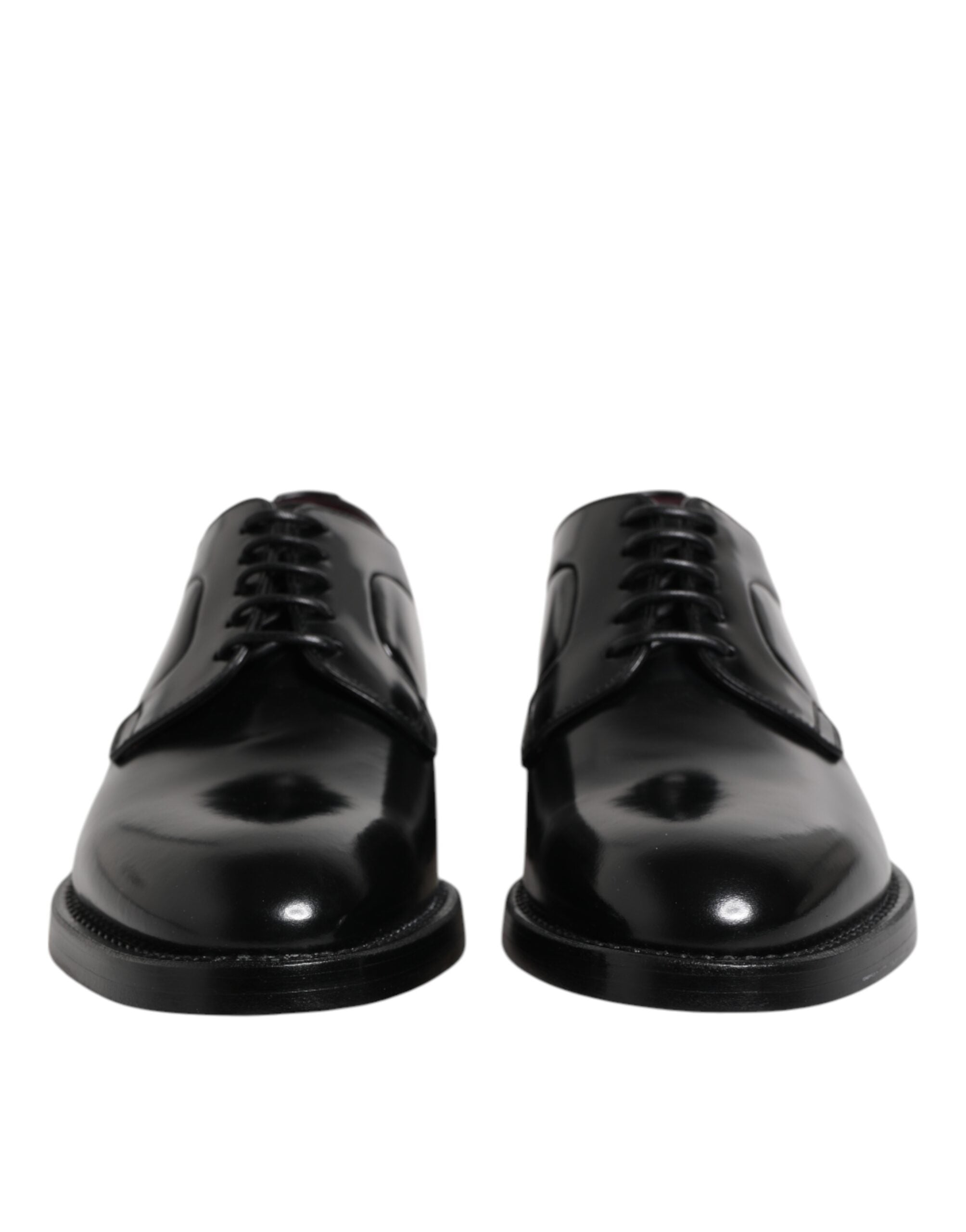 Dolce & Gabbana Black Calf Leather Derby Shoes - Exquisite Luxury