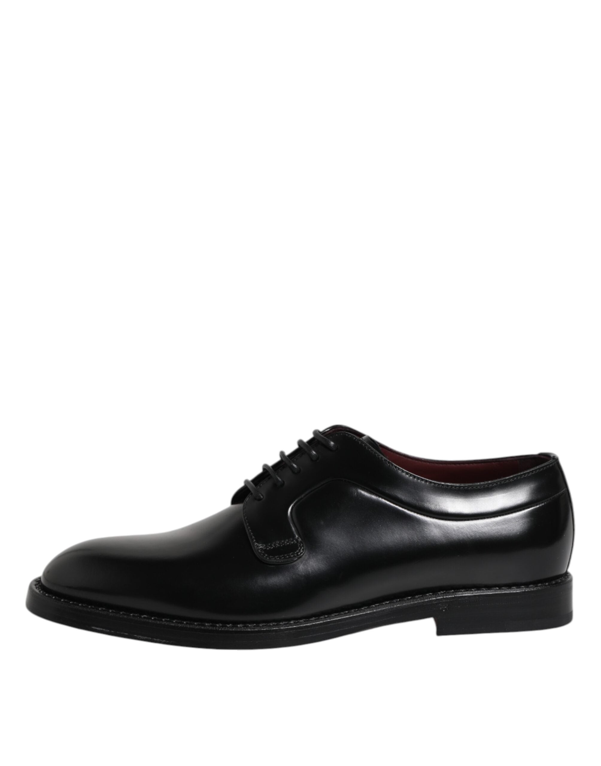 Dolce & Gabbana Black Calf Leather Derby Shoes - Exquisite Luxury