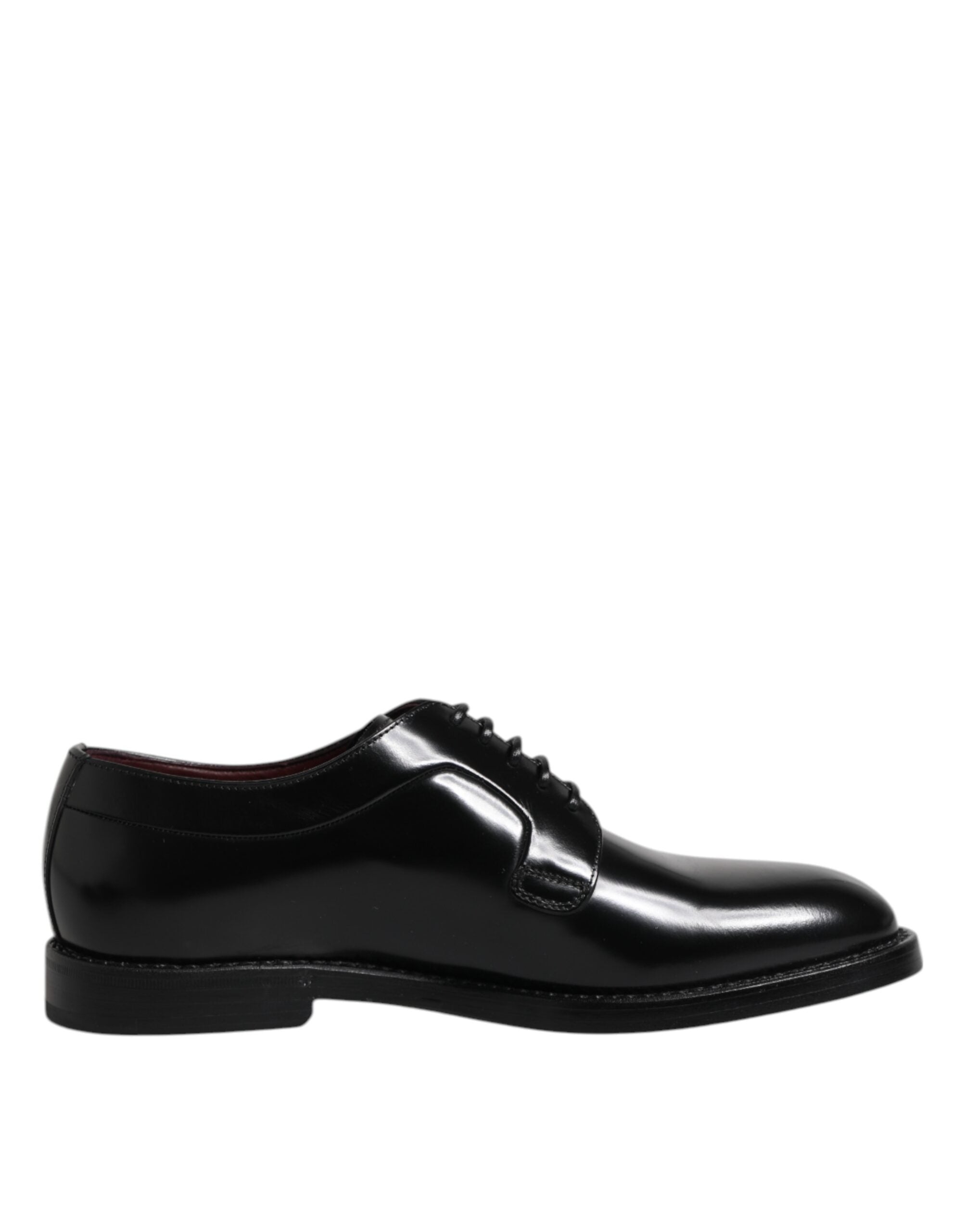 Dolce & Gabbana Black Calf Leather Derby Shoes - Exquisite Luxury
