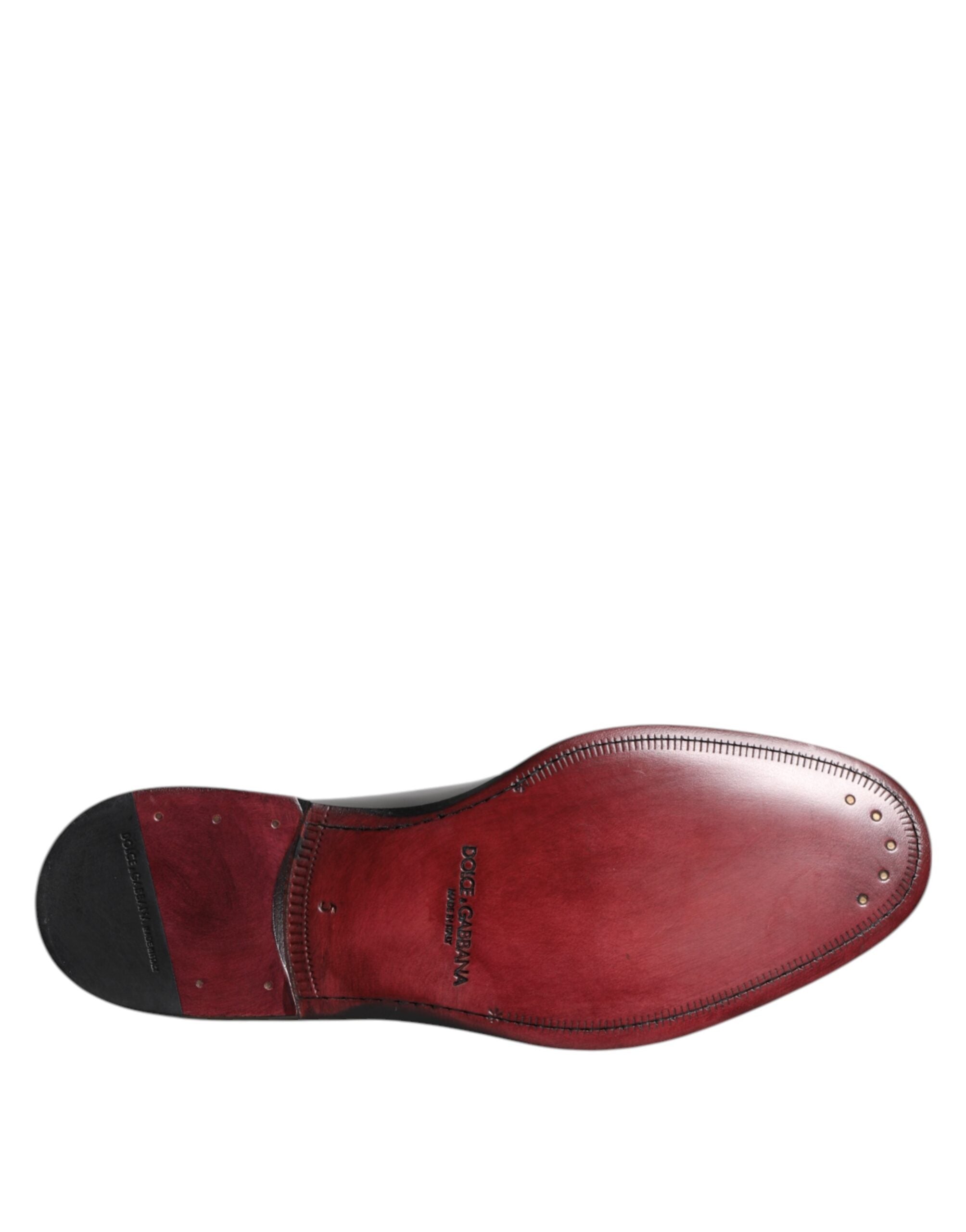 Dolce & Gabbana Black Calf Leather Derby Shoes - Exquisite Luxury