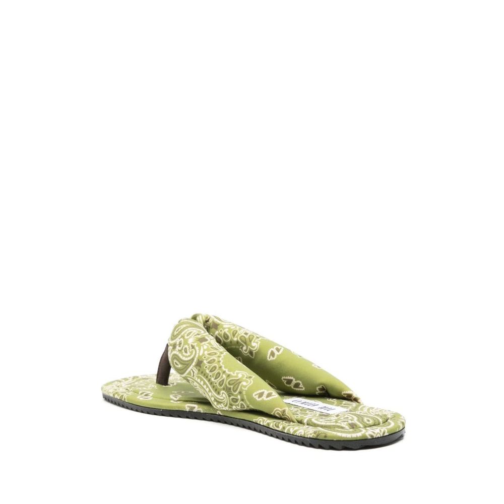 The Attico Green Elastane Slides