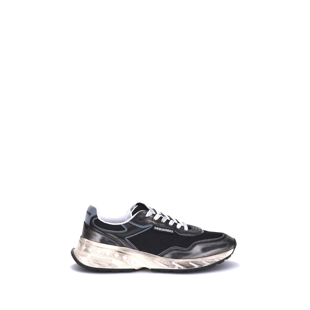 Dsquared² Black Calf Leather Bos Taurus Sneakers - Luxurious Elegance