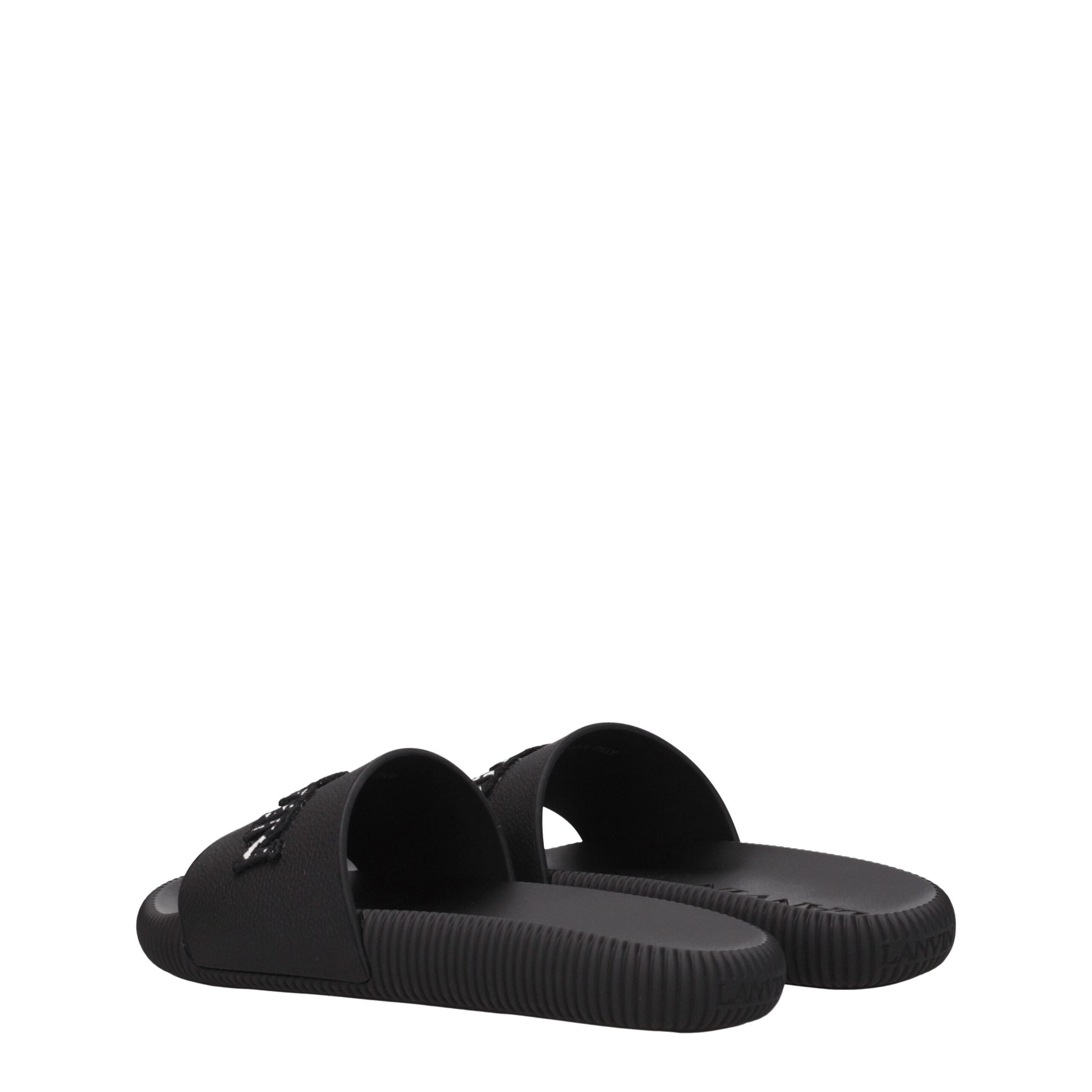 Lanvin Black Cotton Slippers