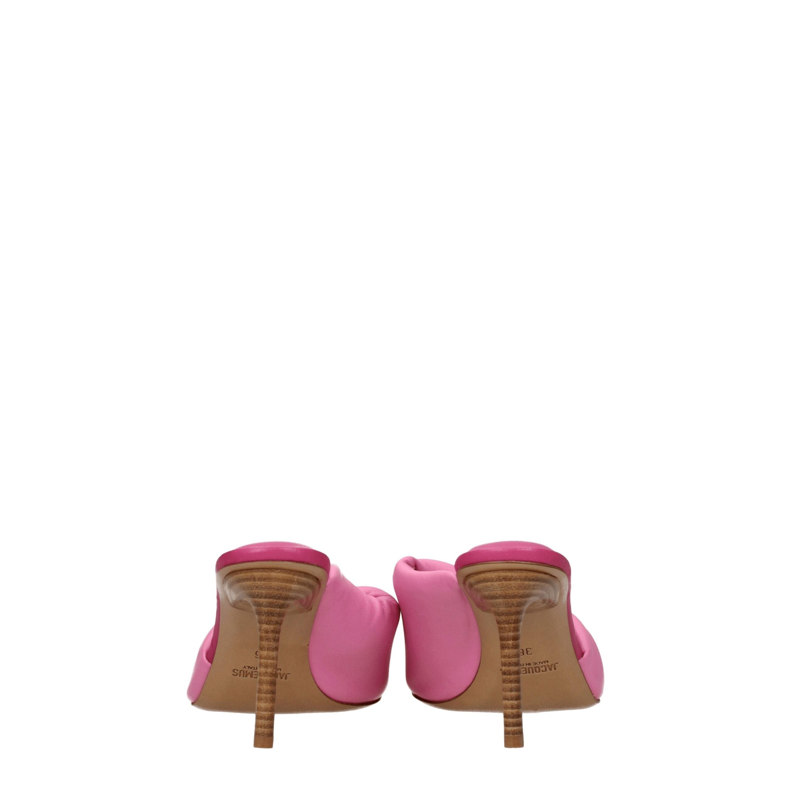 Jacquemus Pink Leather Stiletto Heel Sandals