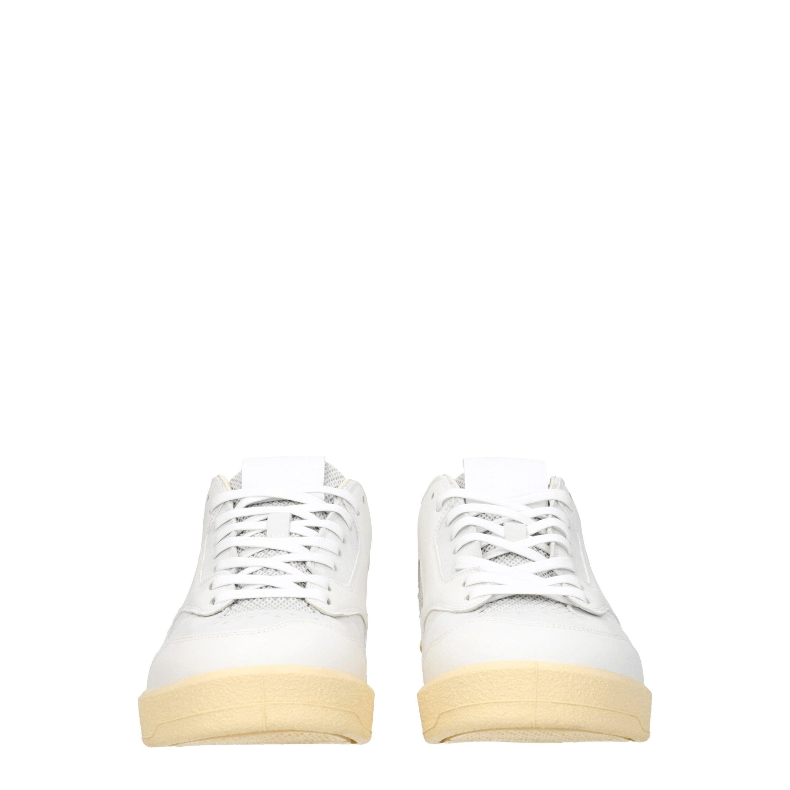 Jil Sander White Leather Low Top Sneakers - Elevate Your Elegance