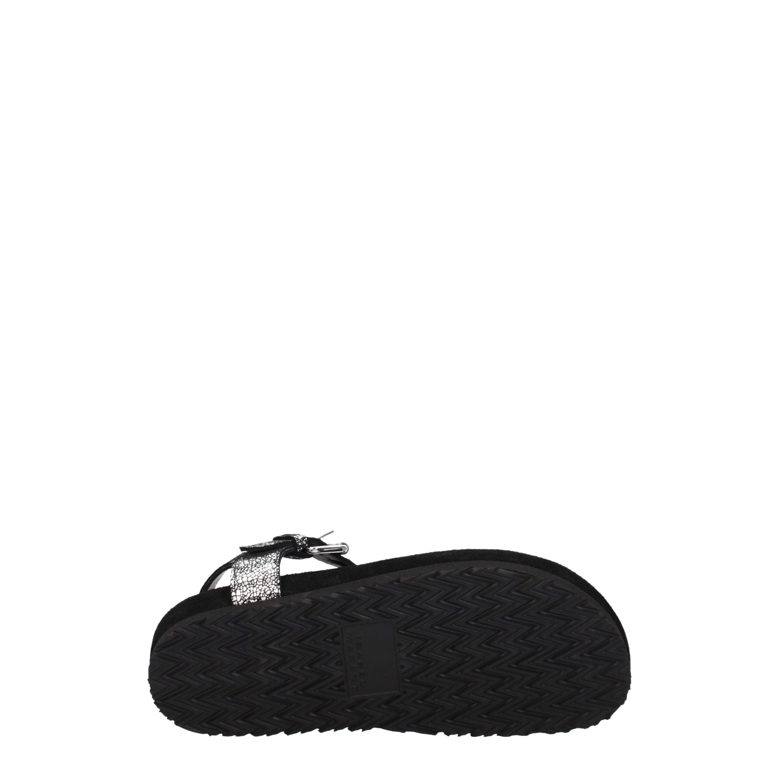 Isabel Marant Black Leather Flip-Flop Sandals