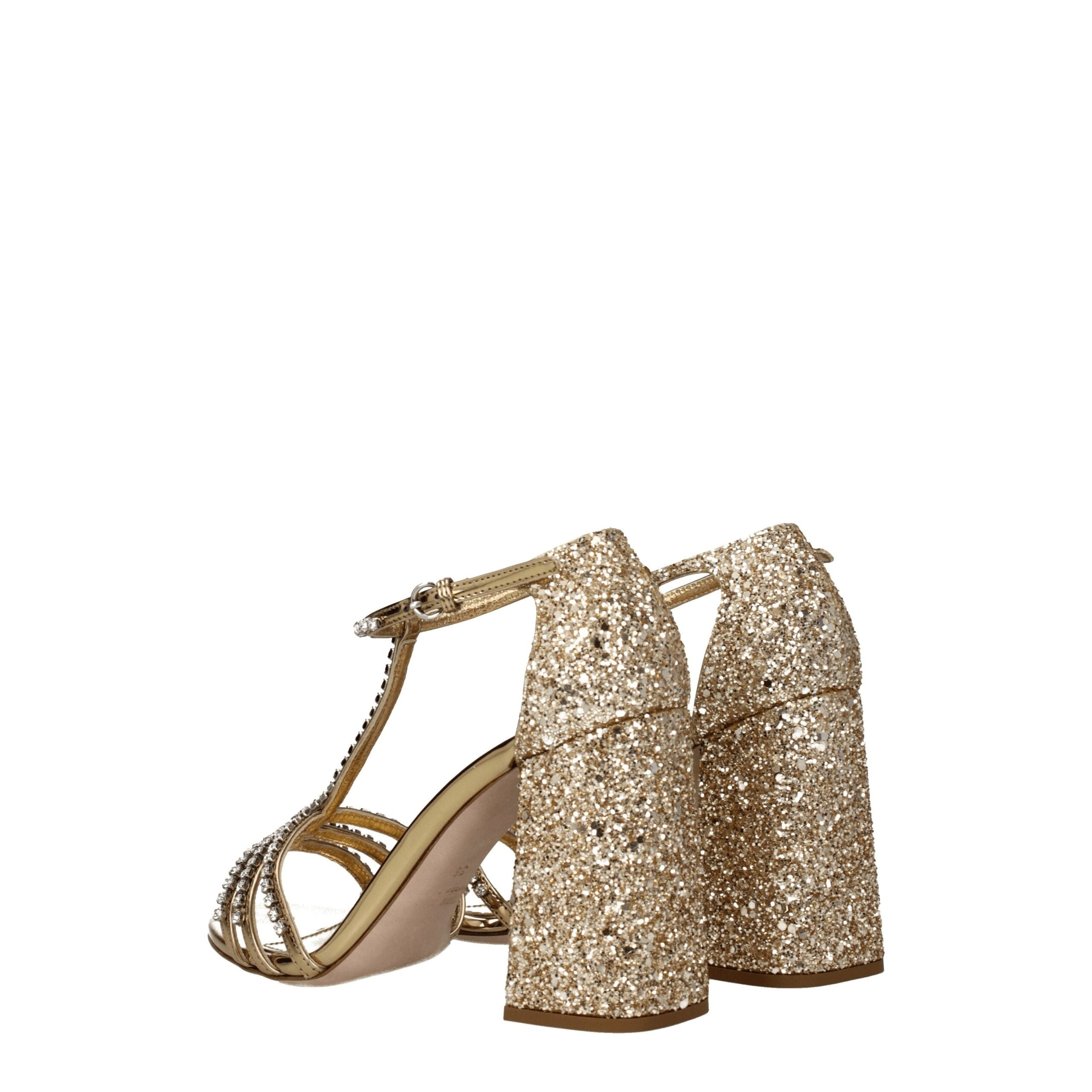 Elevate your allure with Miu Miu Gold Plastic Platform Sandals, where luxurious leather meets exquisite craftsmanship, perfect for the discerning individual.