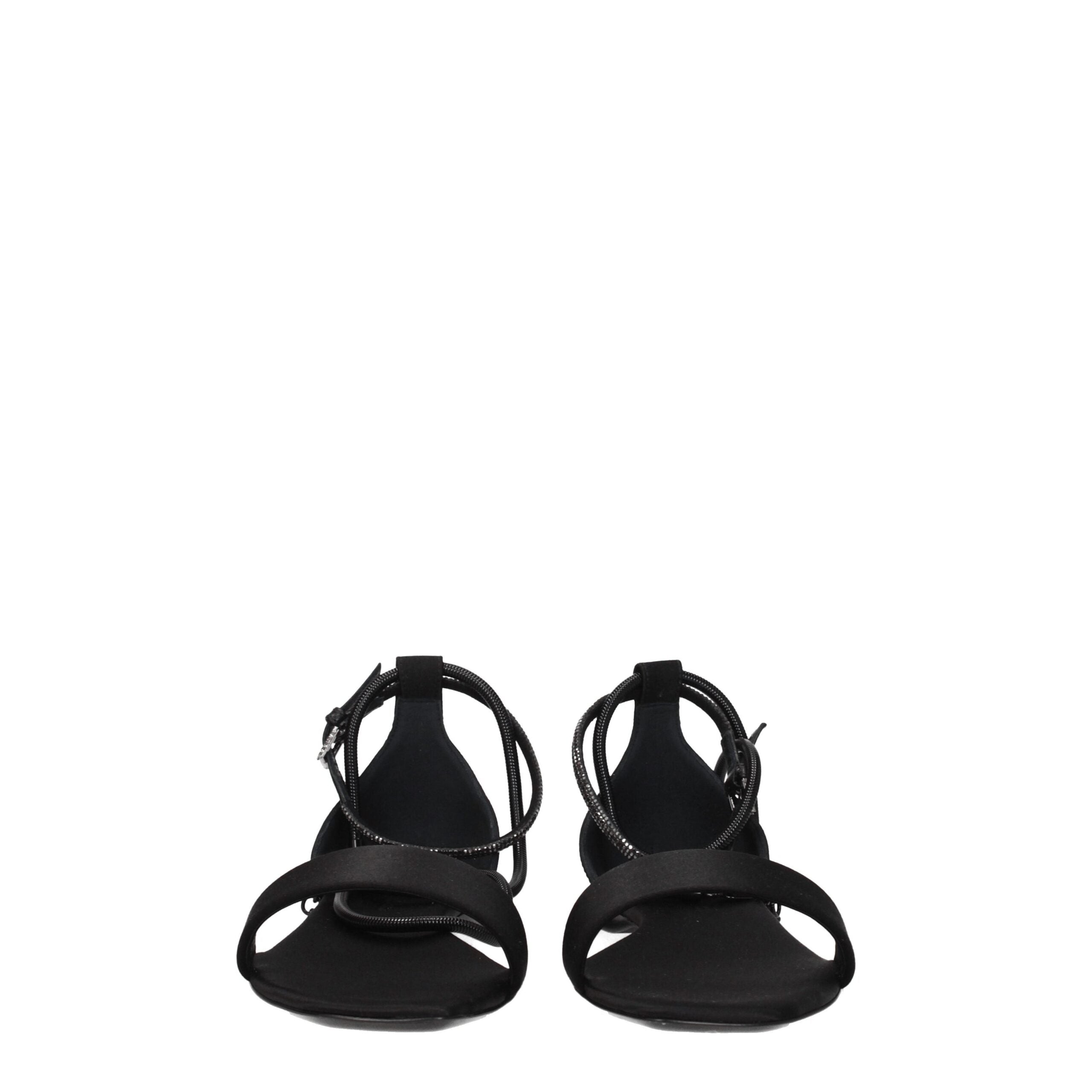 Max Mara Black Satin Flat Sandals - Artisanal Luxury Footwear