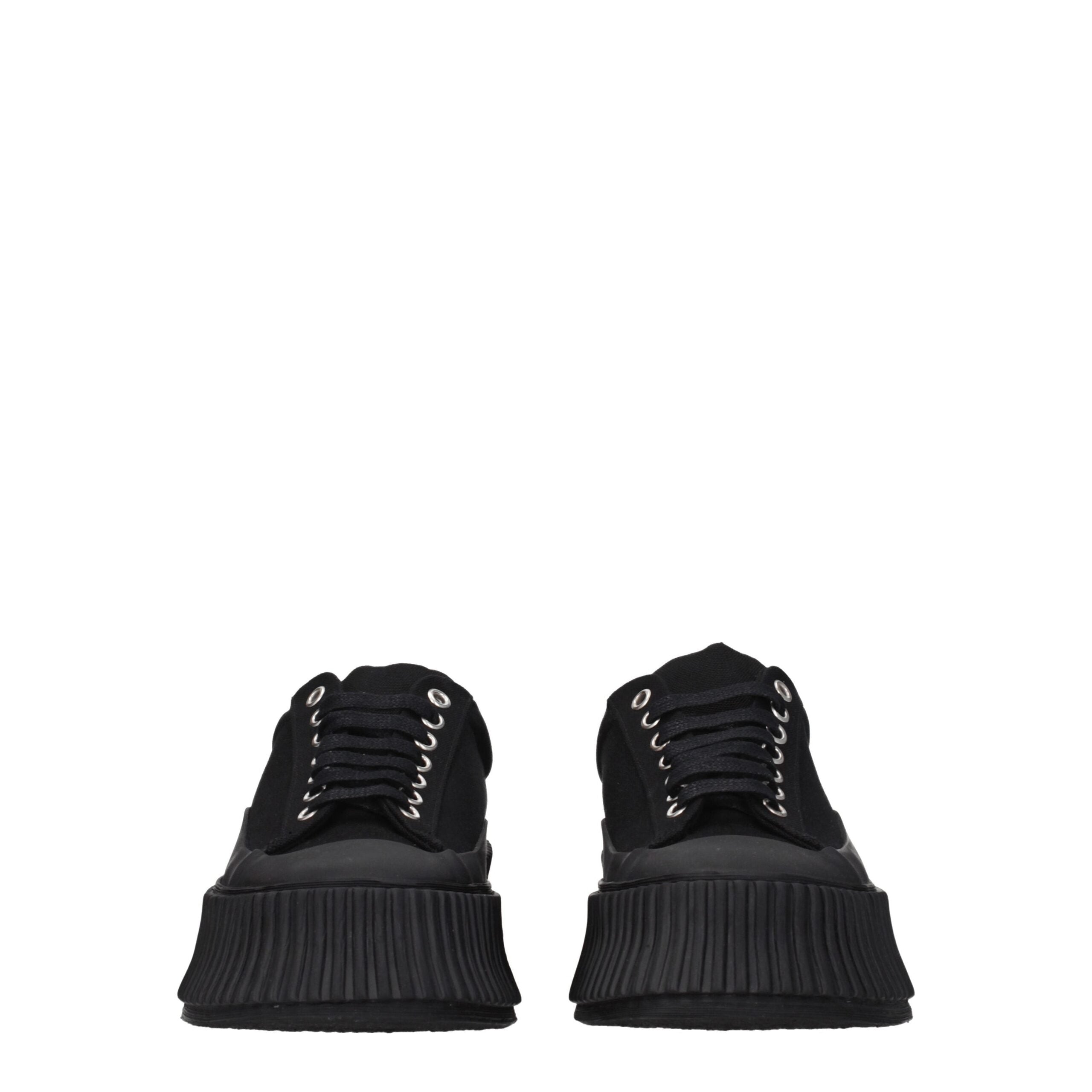 Jil Sander Black Fabric Chunky Sneakers