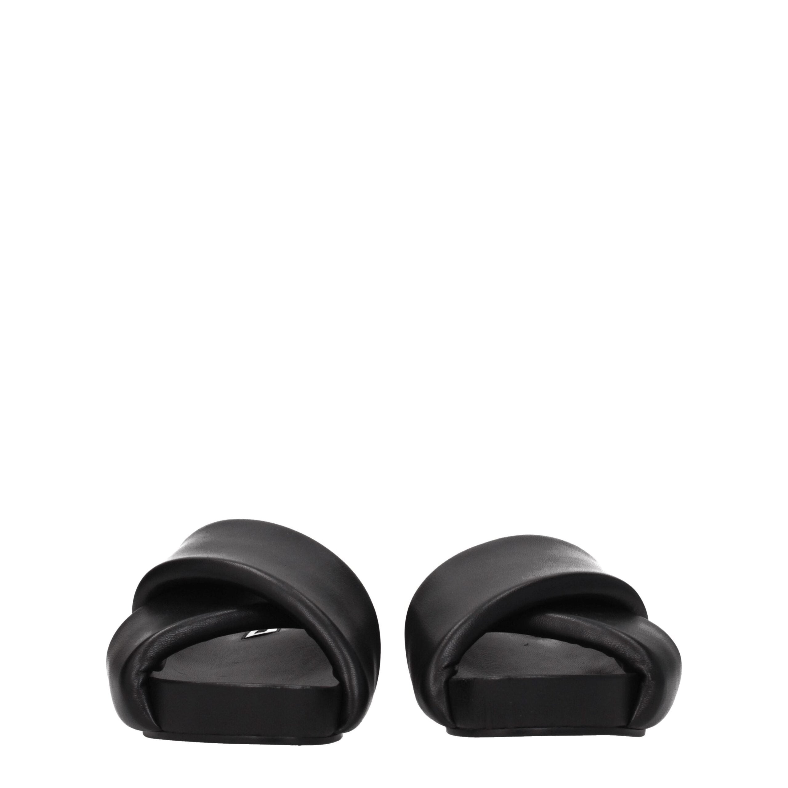 Elevate your style with Jil Sander Black Leather Slippers, where exquisite craftsmanship meets luxurious comfort, perfect for the discerning individual.