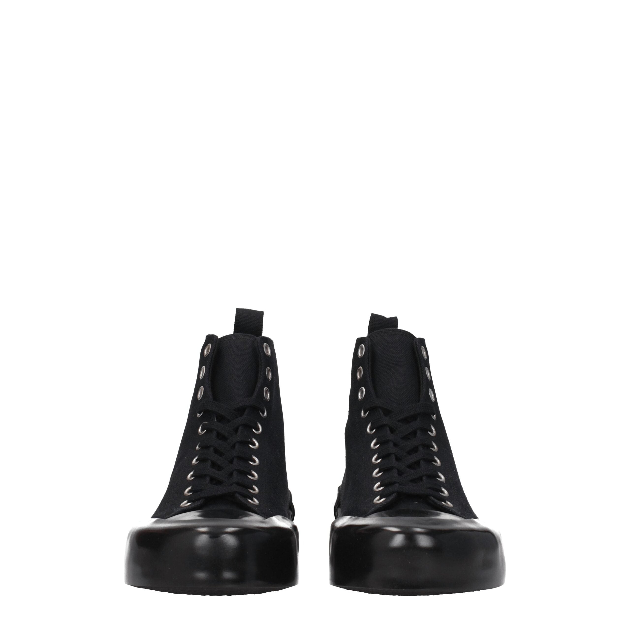 Jil Sander Black Fabric High Top Sneakers